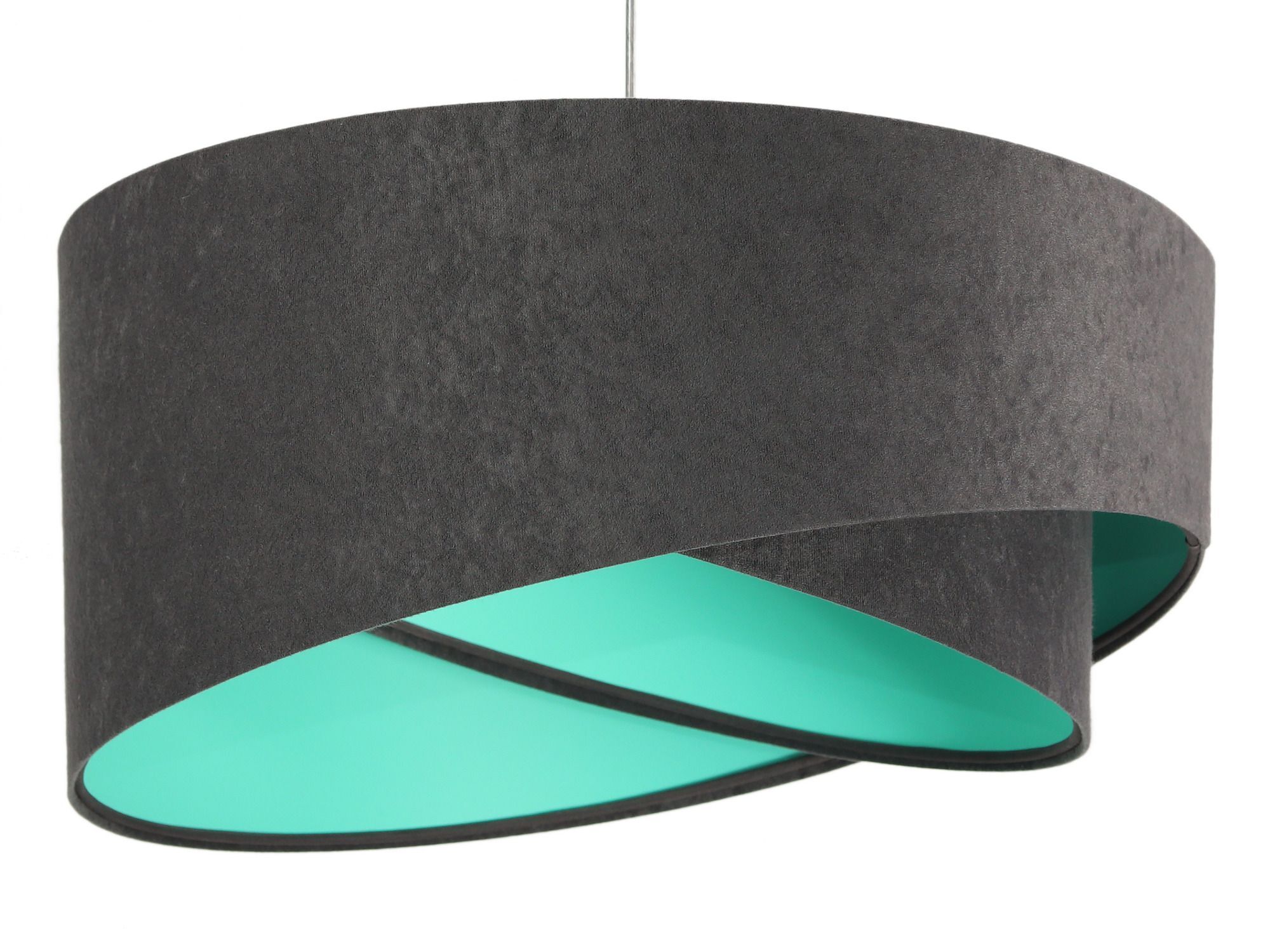 Lampe à suspendre gris foncé menthe ronde Ø50cm table à manger