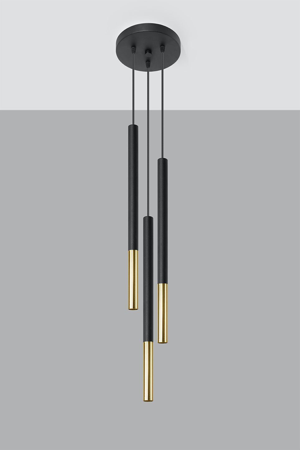 Lampe à suspendre Noir Or 3 flammes G9 Ø 20 cm Métal