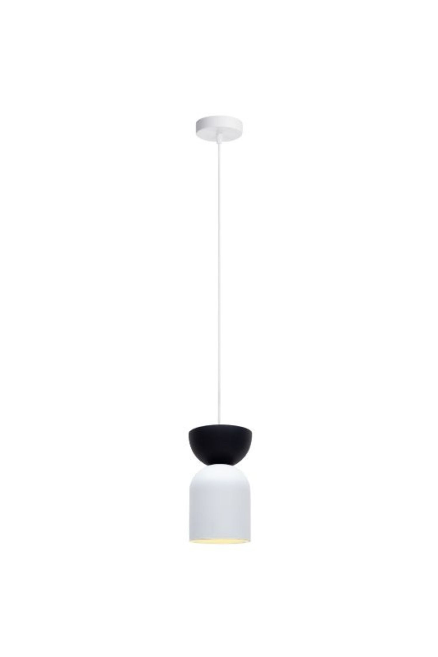 Lampe à suspendre minimaliste Blanc Noir E27 Ø11 cm rond