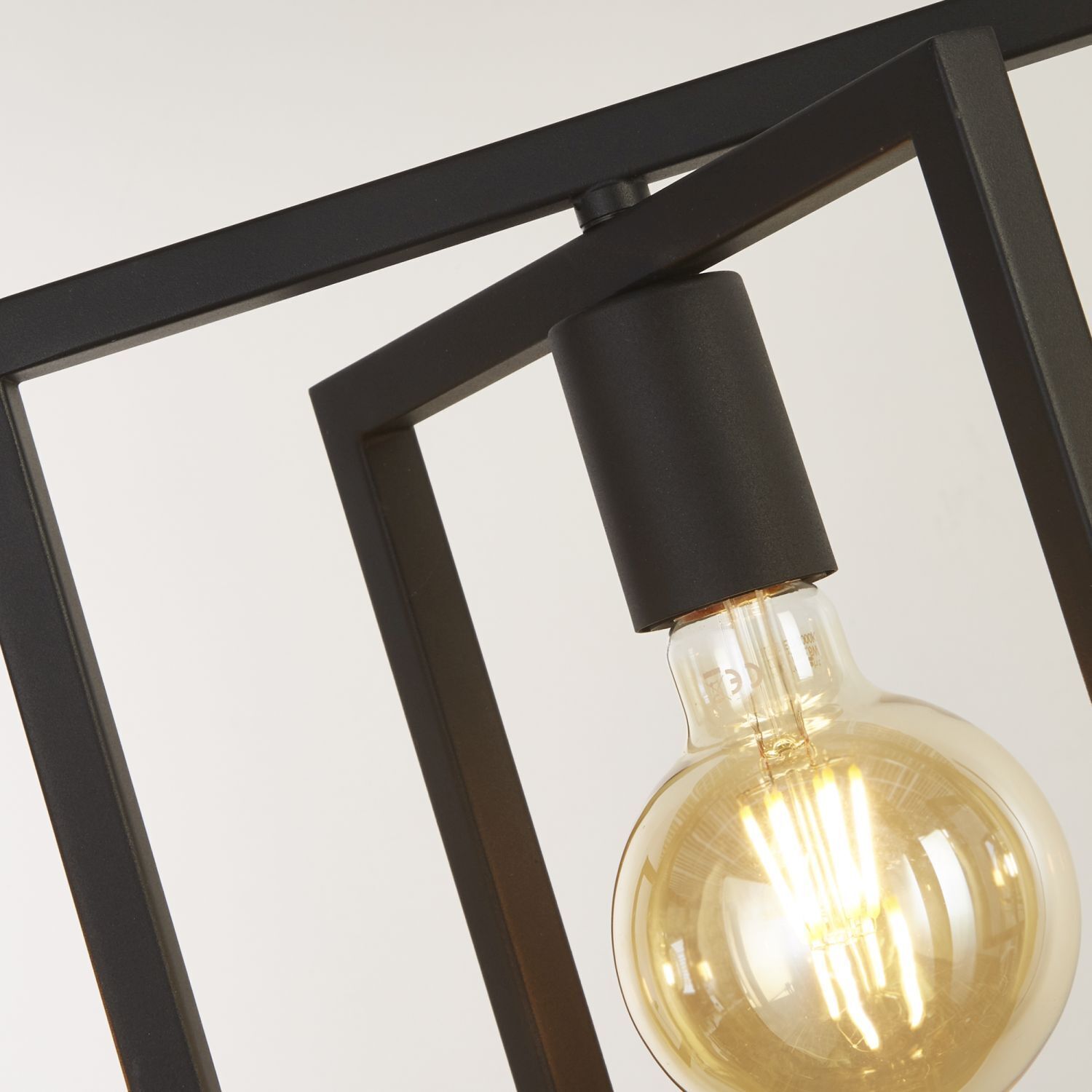 Lampe suspendue 4 flammes E27 noir métal design rétro