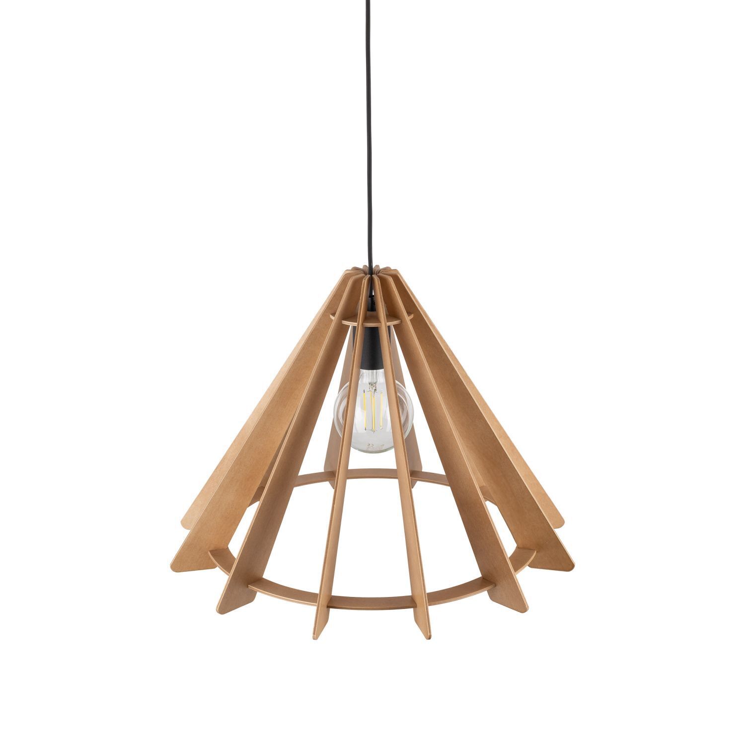 Suspension en bois E27 Ø 50 cm H : max. 160 cm réglable
