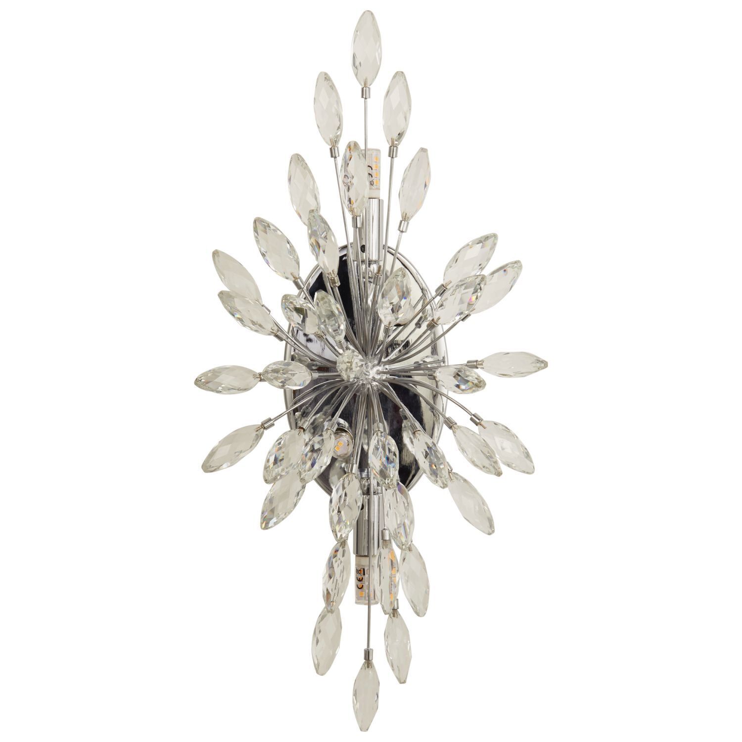 Lampe murale cristal métal H : 47 cm en chrome clair 4x G9