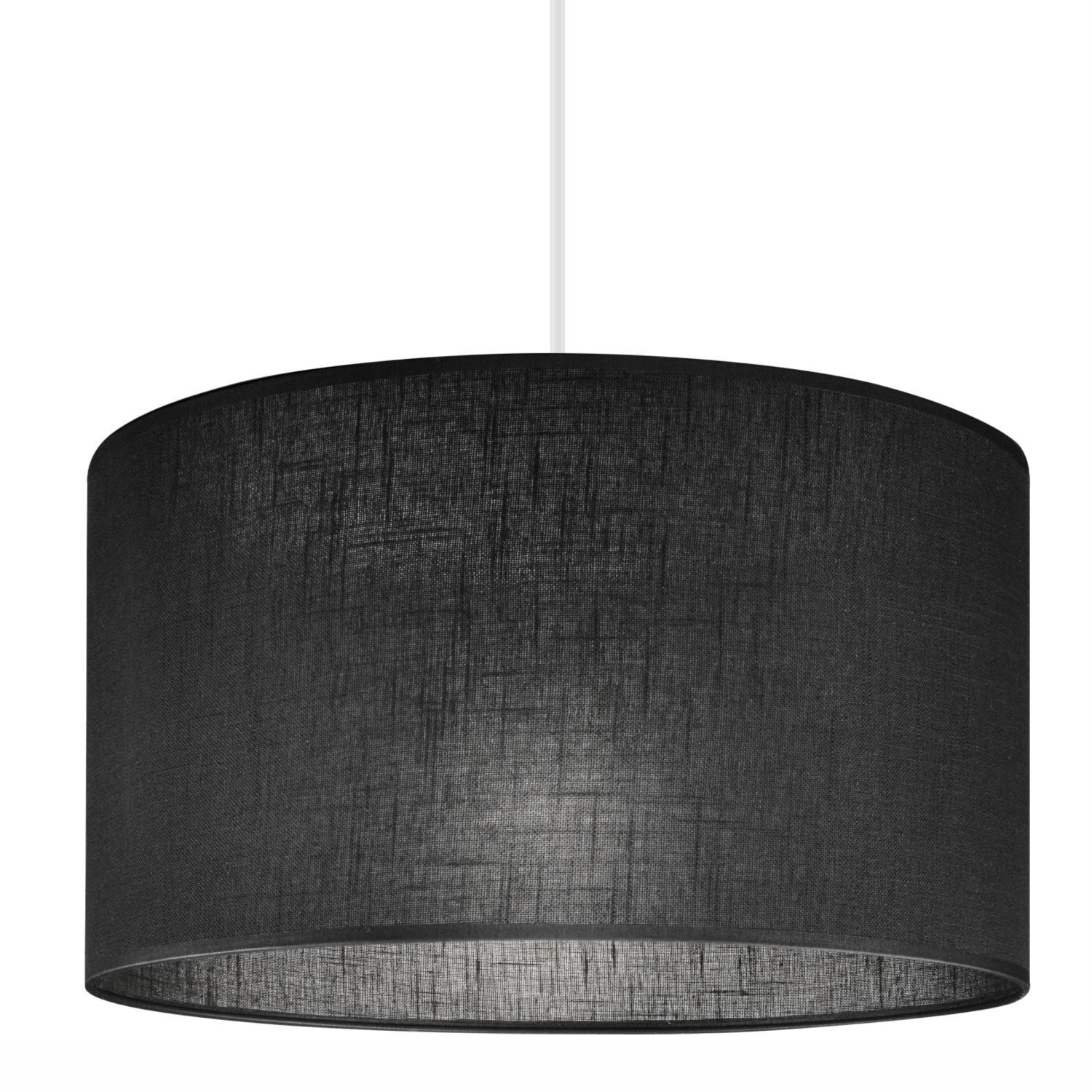 Lampe à suspendre noire ronde Ø 35 cm E27 réglable tissu ISIDE