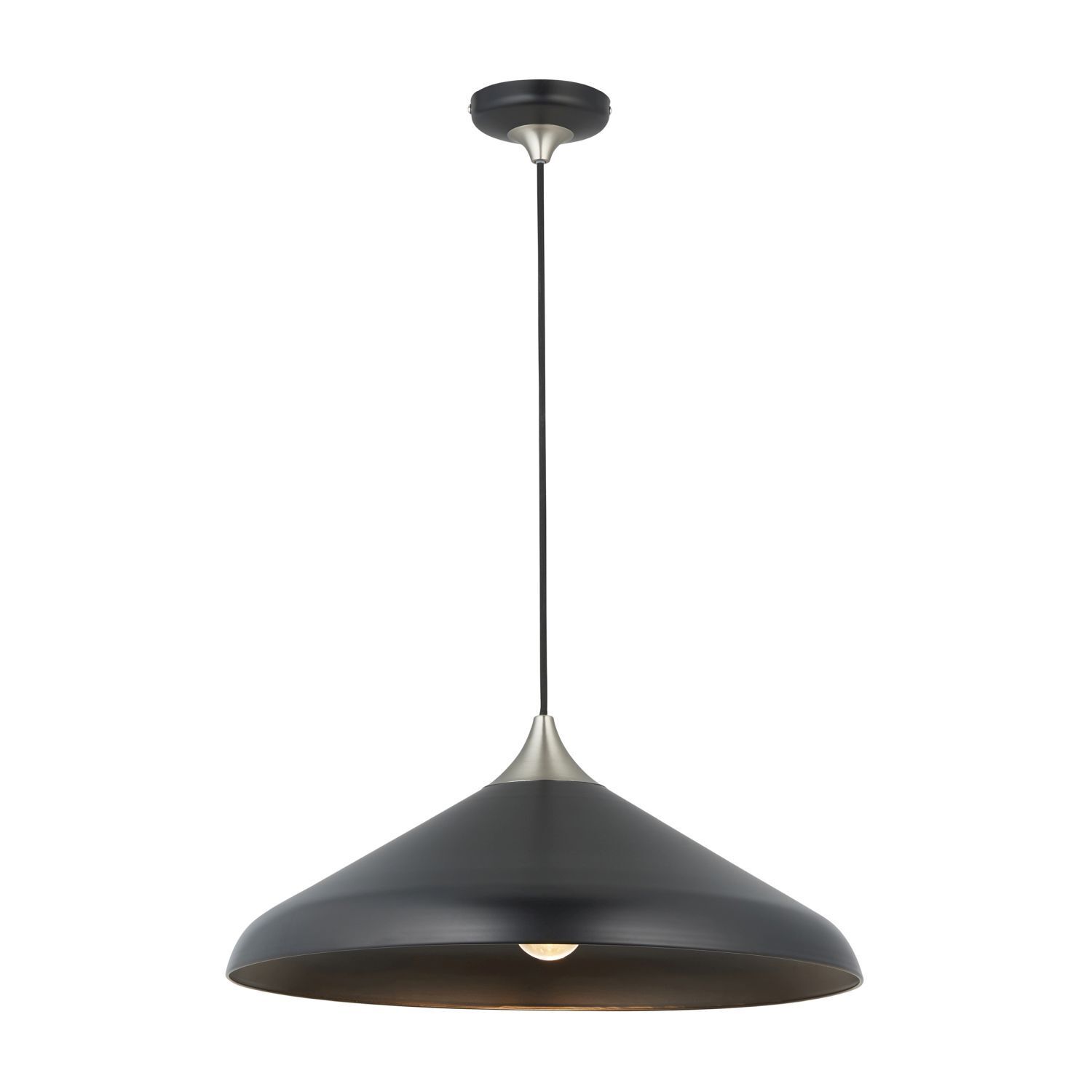 Lampe à suspendre Noir Nickel D : 50 Métal E27 Loft SURAT