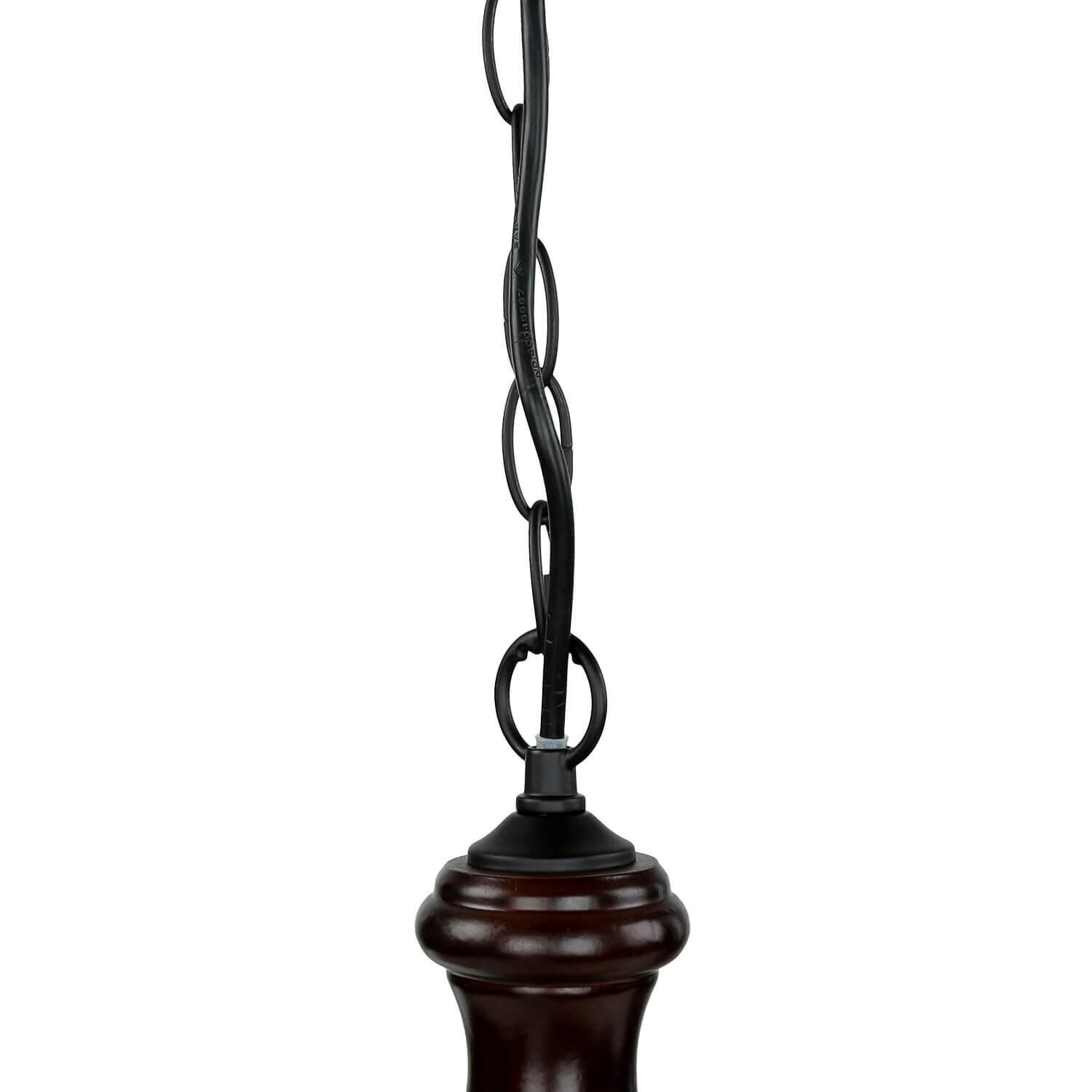 Echt-Holz Kronleuchter Metall Glas 3-flmg Landhaus Lampe