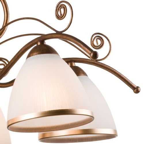 Lampe à suspendre Shabby brun antique métal 5 flammes