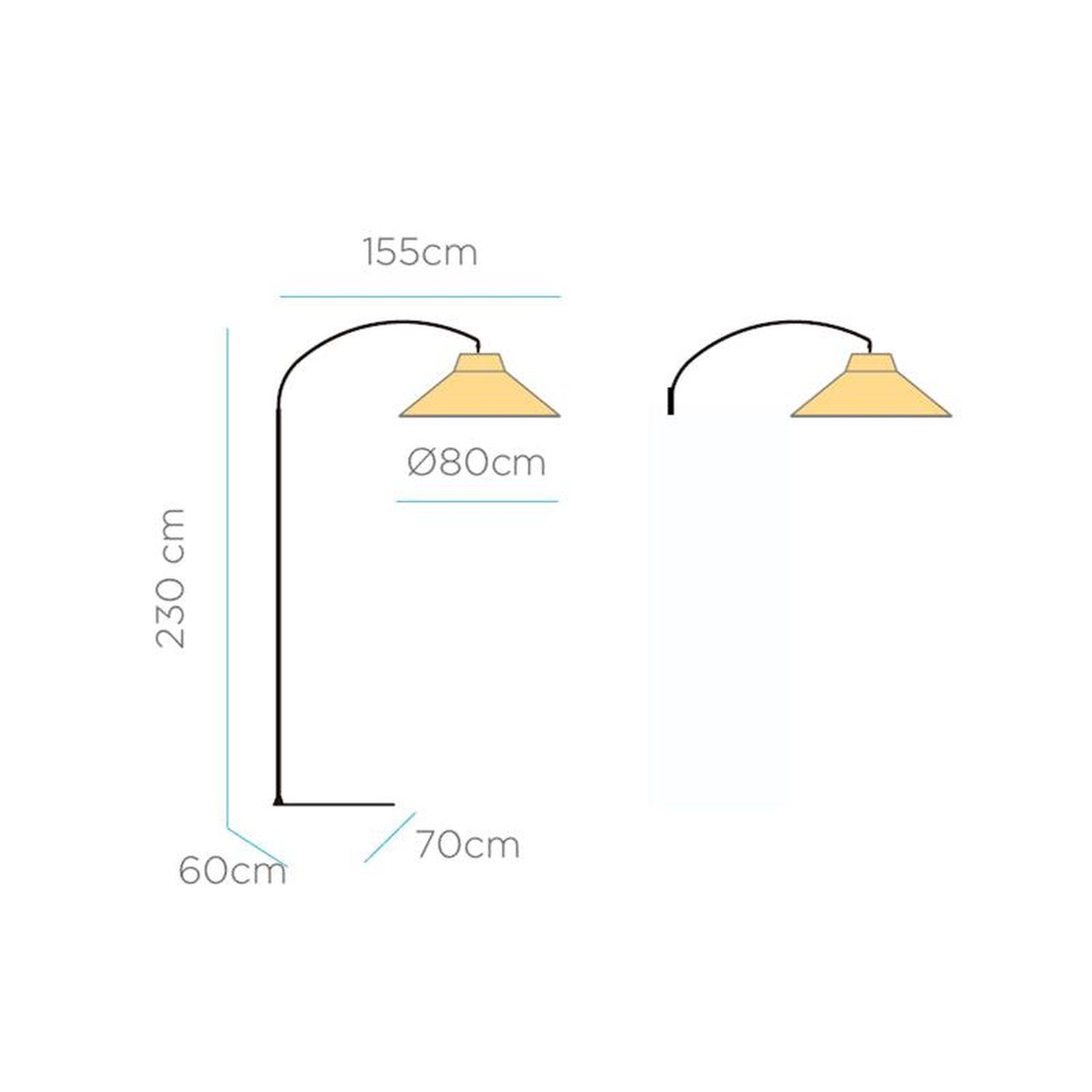 Lampe d'extérieur LED Accu 155 cm 2-en-1 IP54 Herbe de mer Métal Lampe, Lampenschirm
