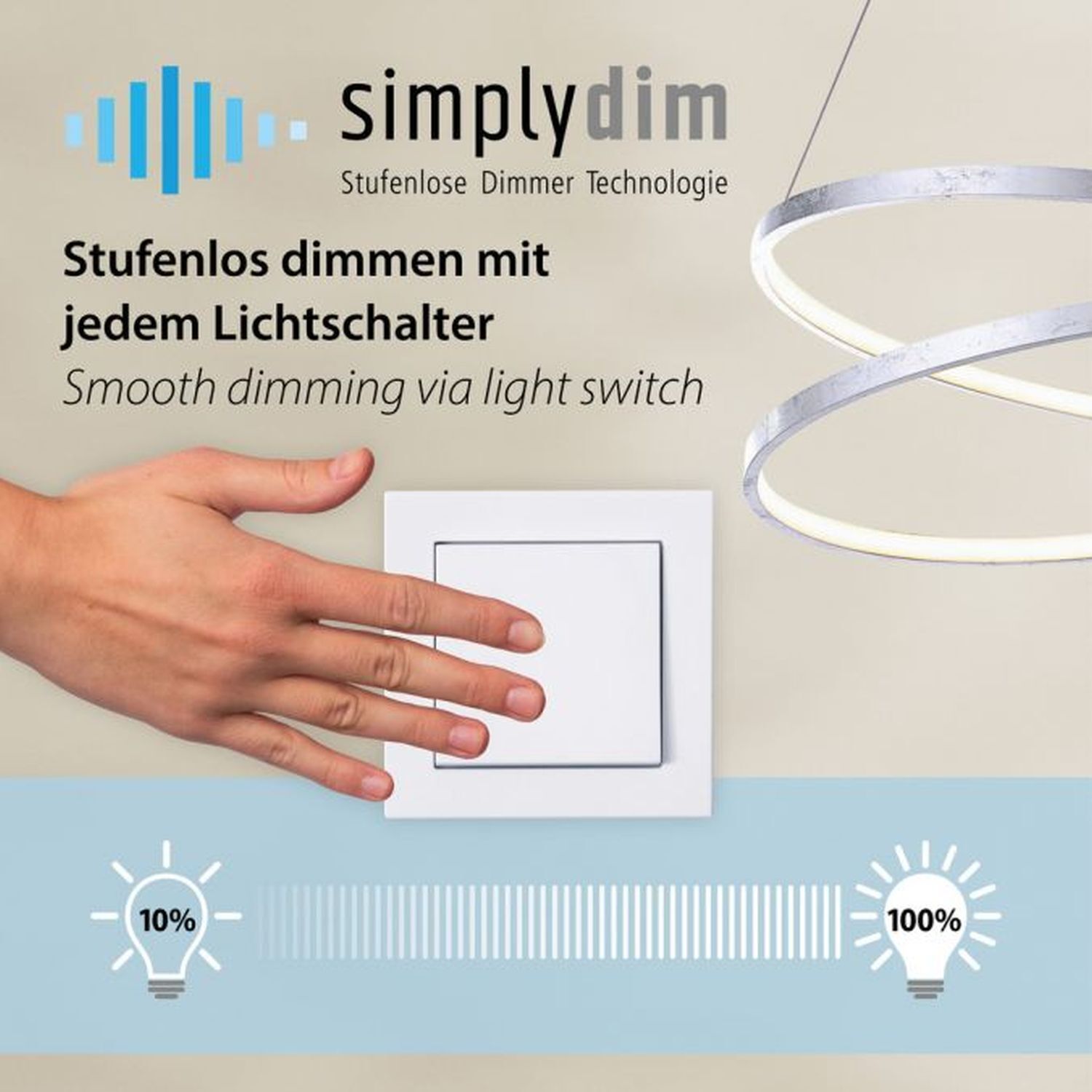 Suspension LED Blanc dimmable 38 W 3000 K Ø60 cm Anneau Elektrisches Gerät, Schalter