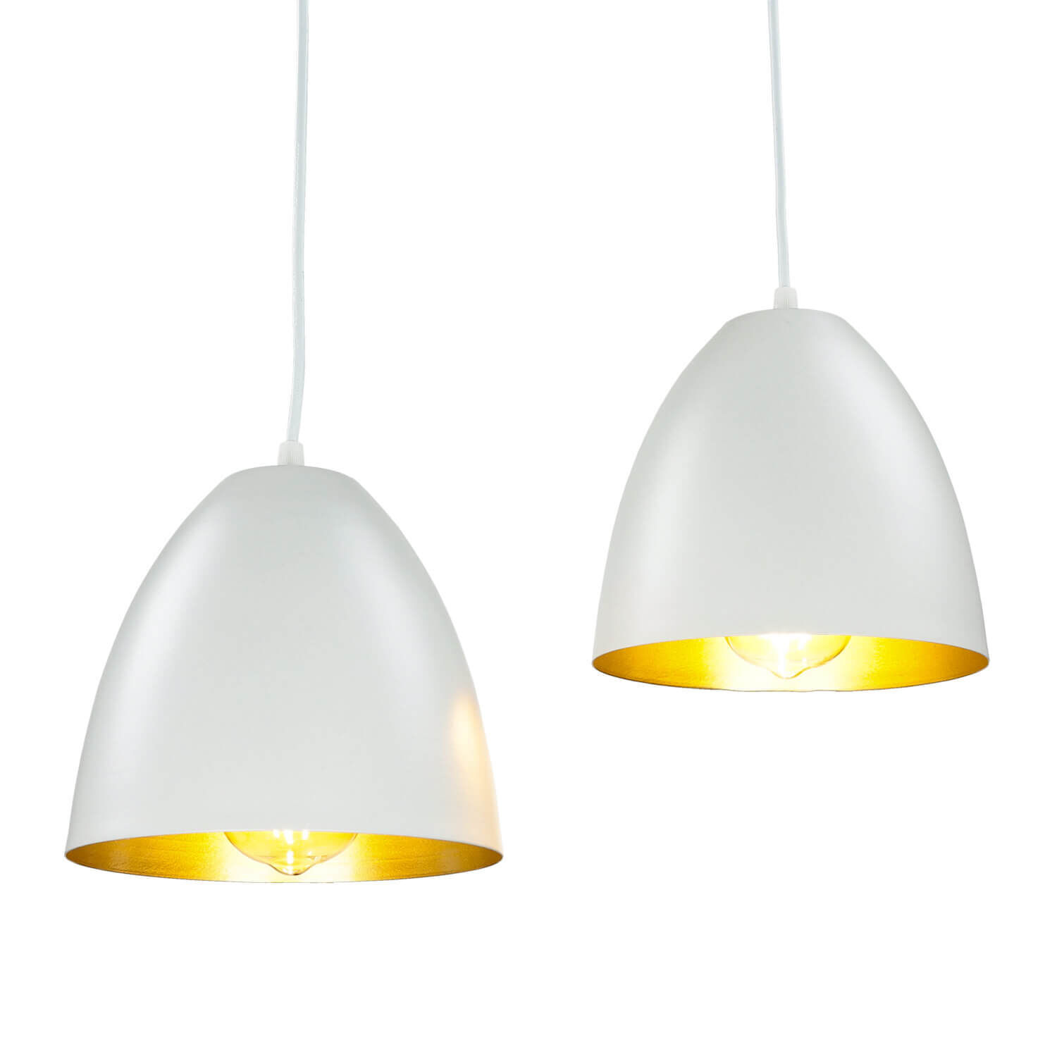 Suspension blanc or ajustable E27 2 flammes