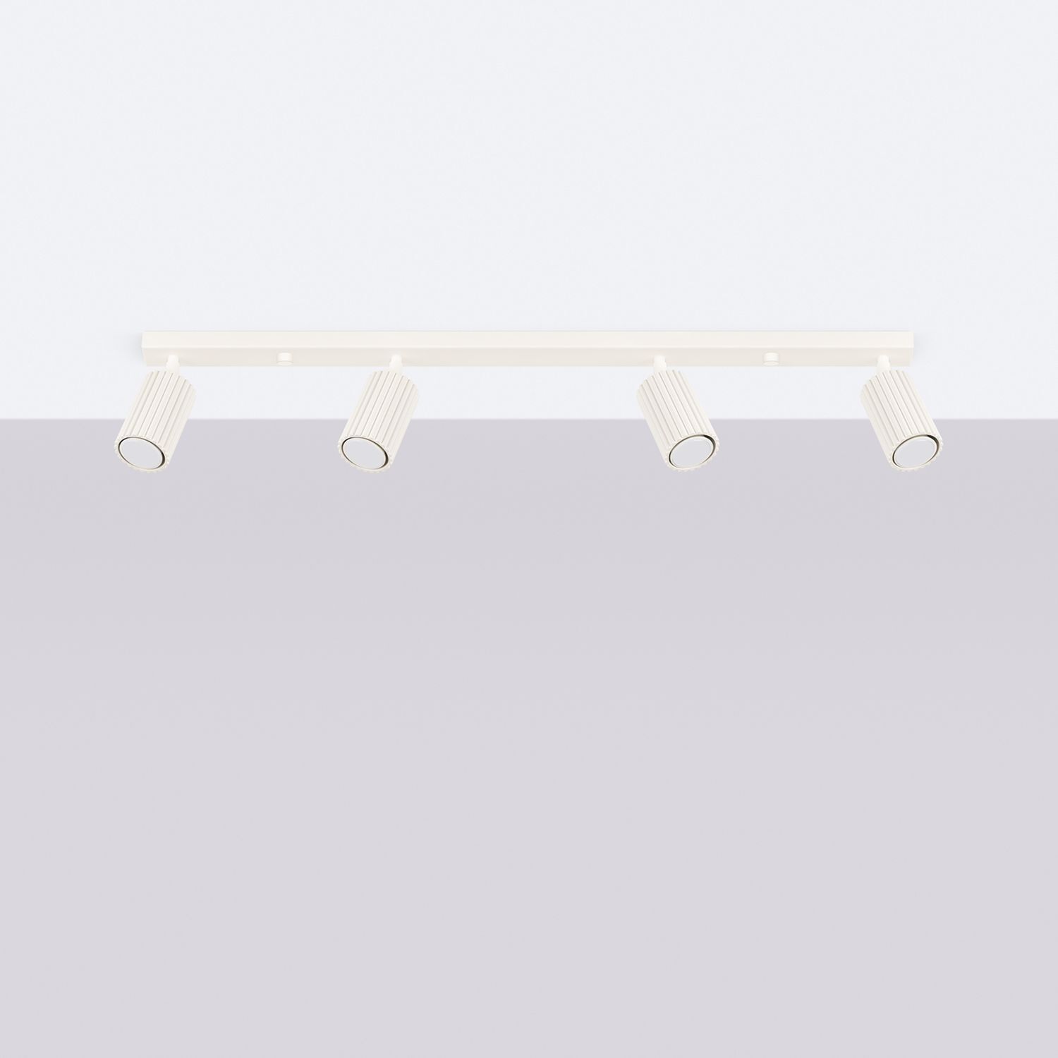 Spot de plafond moderne à 4 flammes GU10 L : 81 cm en crème