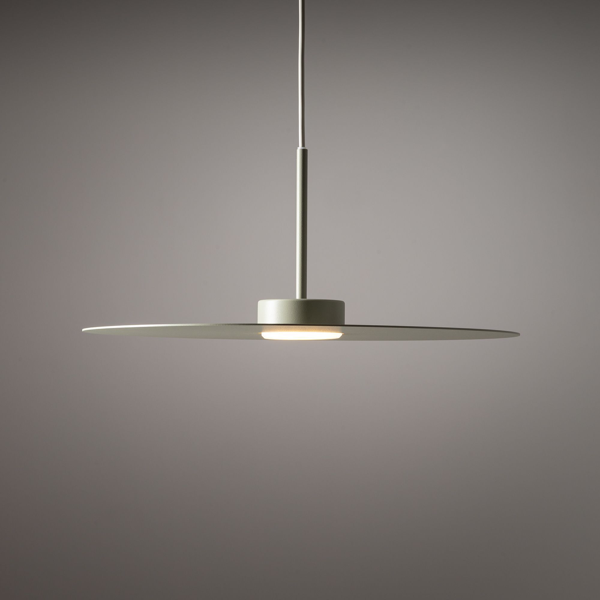 Moderne Hängelampe Stahl GX53 rund Ø40 cm Salbei Grün hängende lampe, pendantelampe, Scheiben-Schirm, Metall-Befestigung, minimalistische Beleuchtung