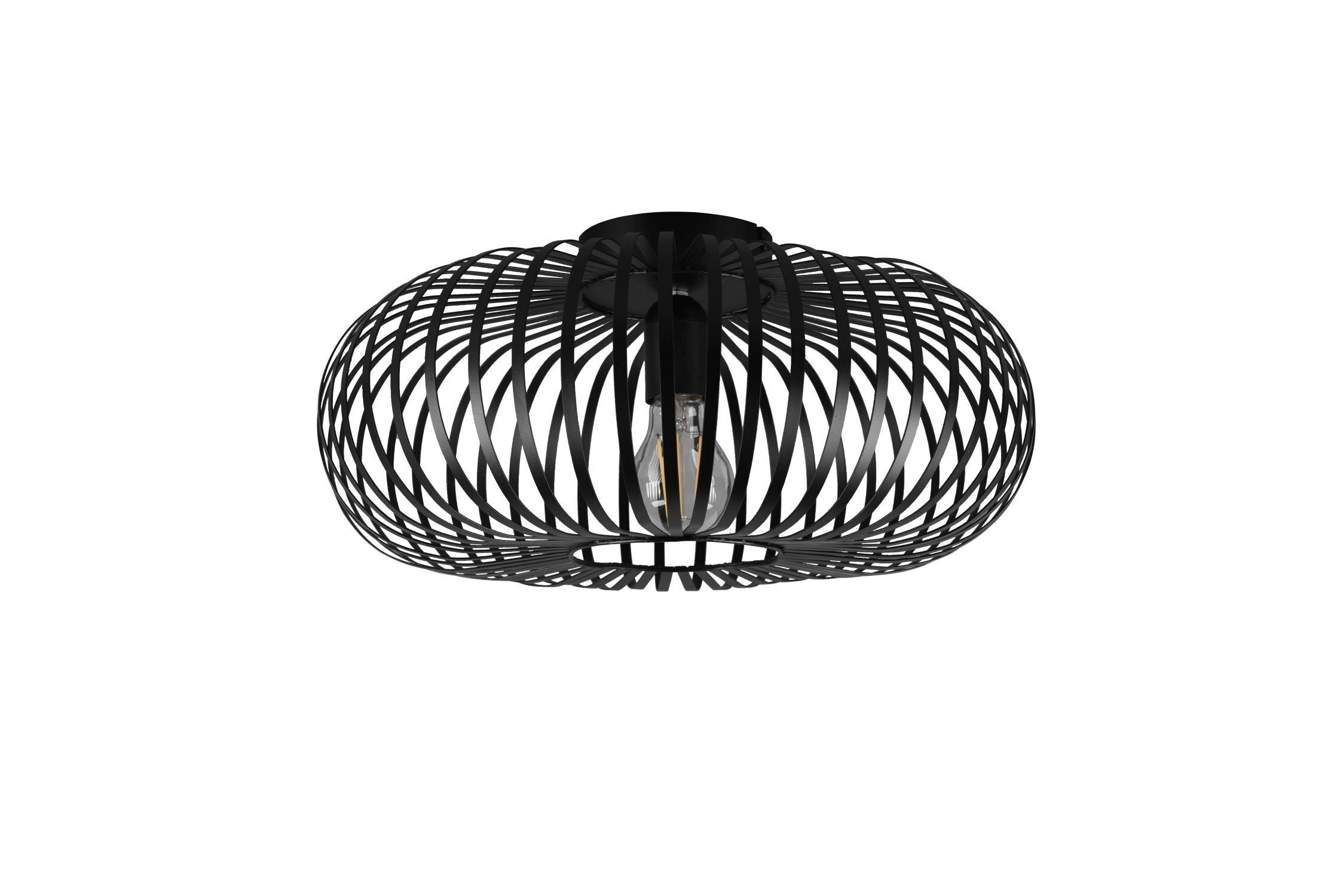 Lampe de plafonnier industrielle métal noir E27 Ø40 cm rond