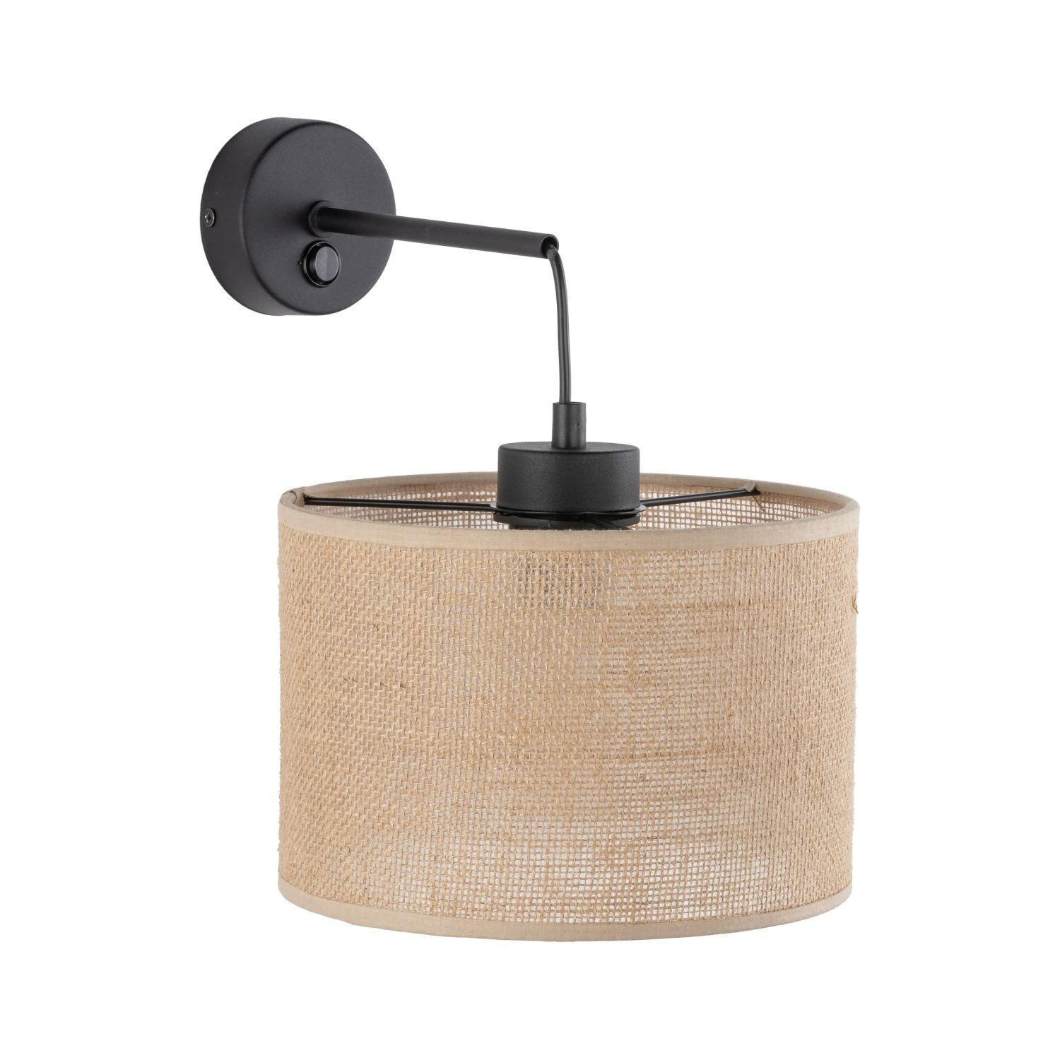 Applique avec interrupteur Jute E27 H : 30 cm Boho RIANNE Lampe