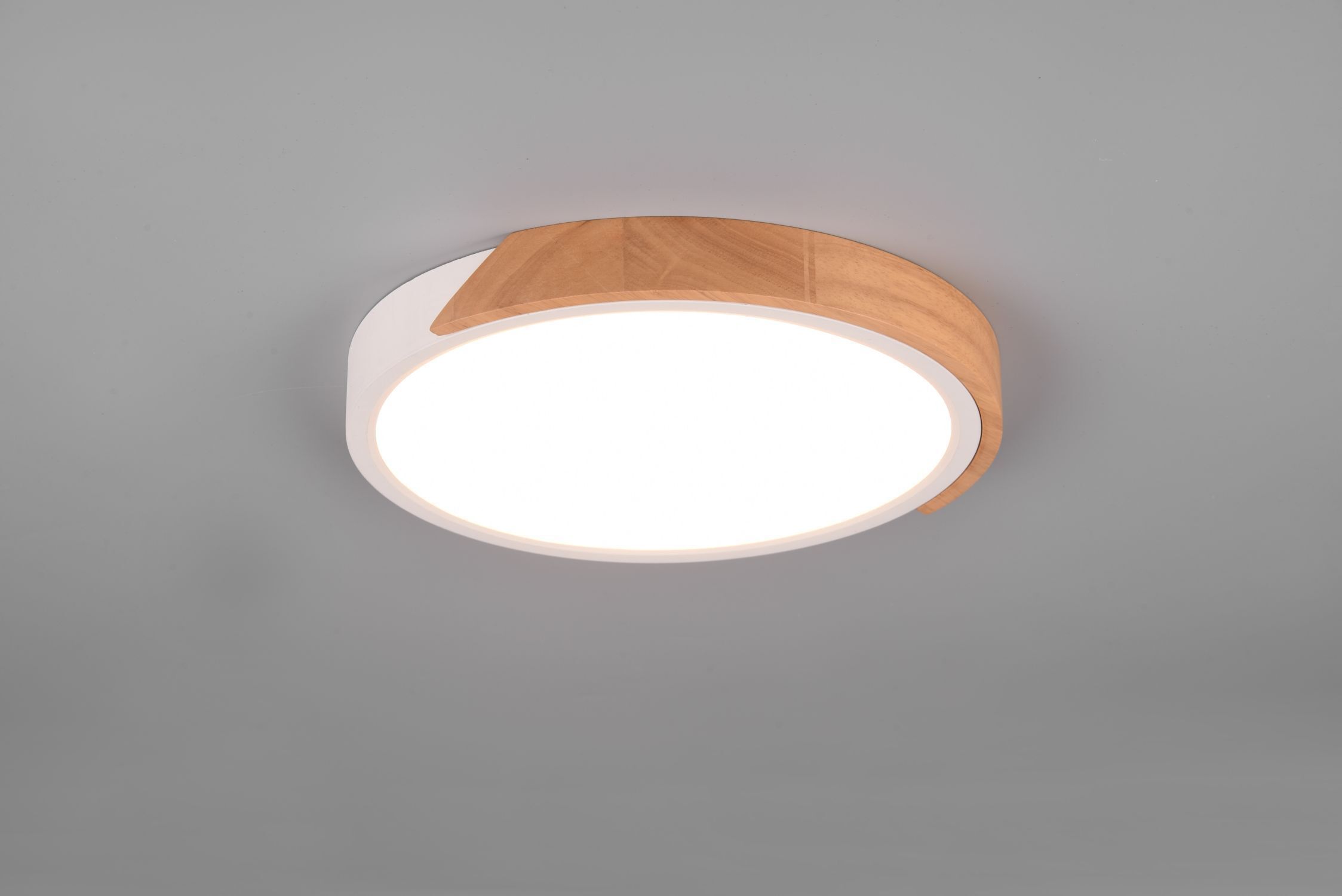 Blendarme Lampe de plafonnier LED bois rond Ø31,5 cm 20 W blanc