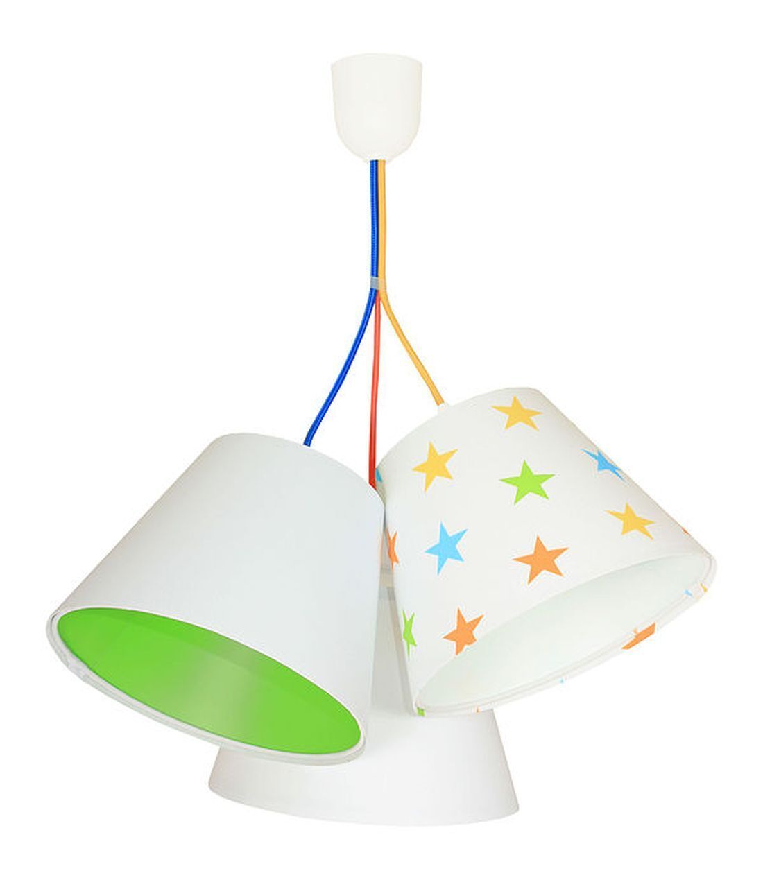 Lampe à suspendre Lampe pour enfants Blanc Vert Étoiles Tissu