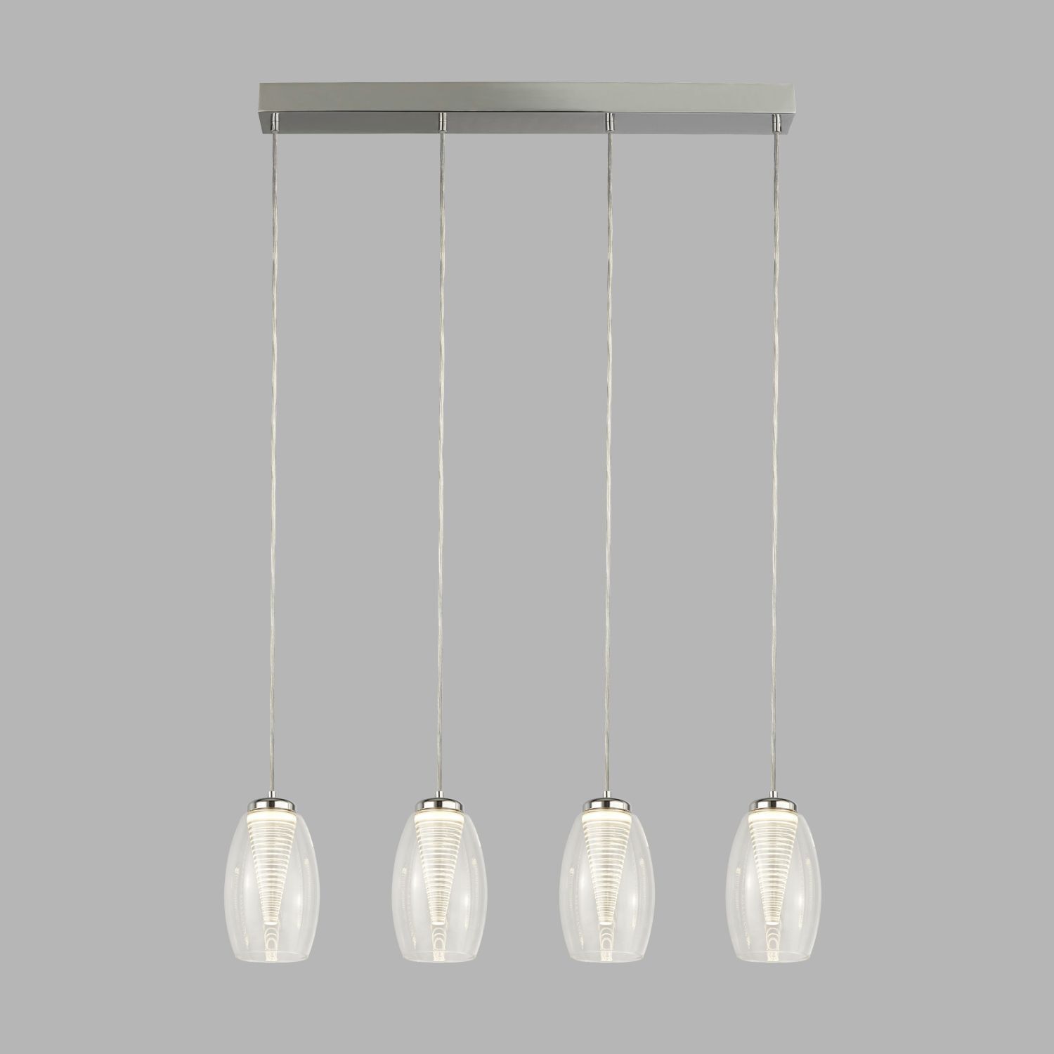 Suspension LED verre L : 75,5 cm H : max. 150 cm réglable