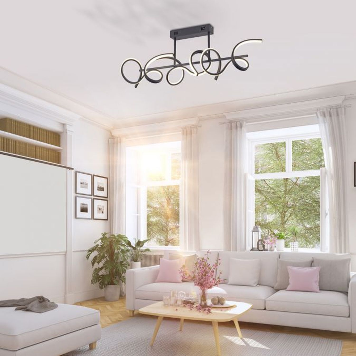 Dekoration für Zuhause, Mobiliar, Wohnzimmer, Fenster, Leuchter