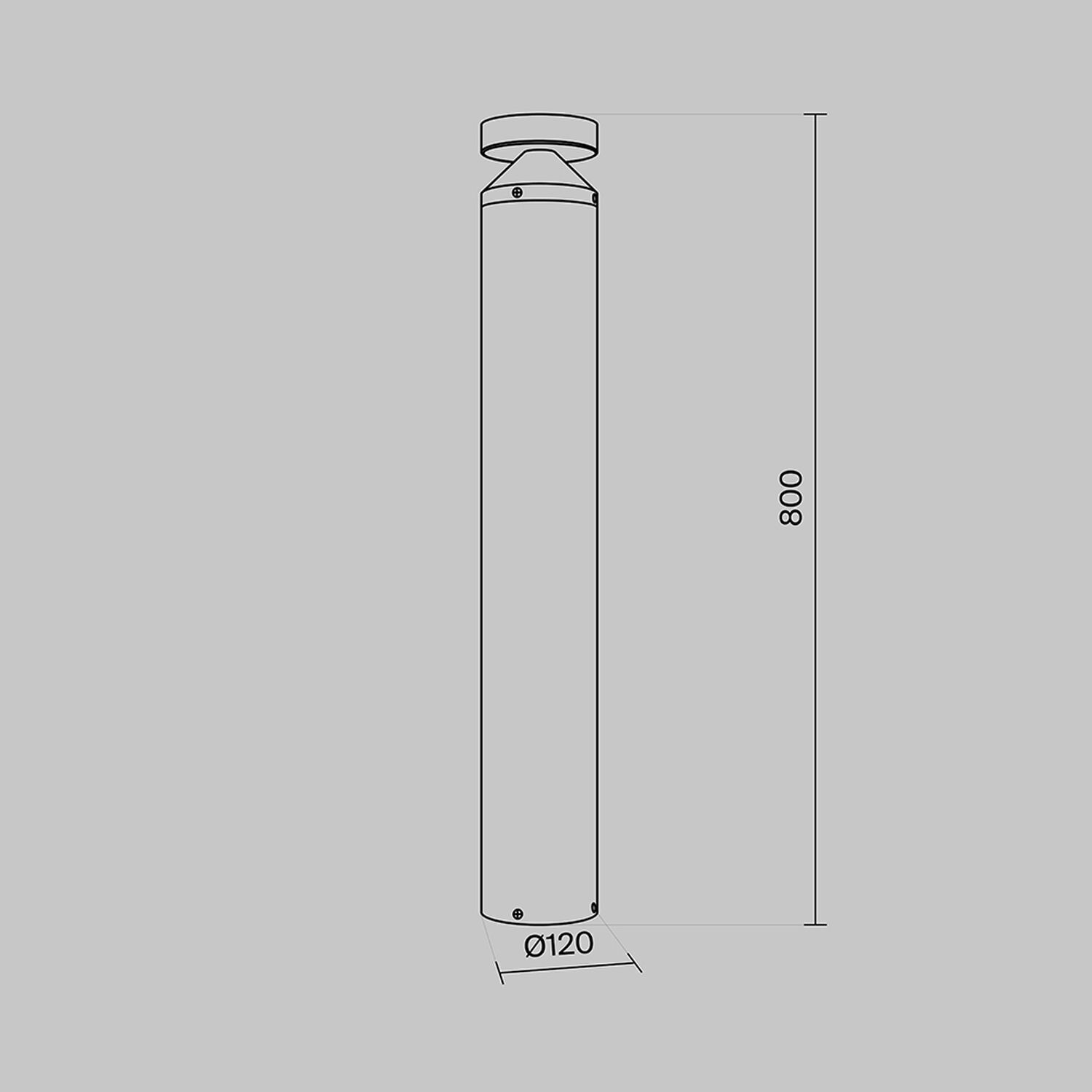 Borne d'éclairage LED aluminium IP65 300 lm hauteur 80 cm ronde