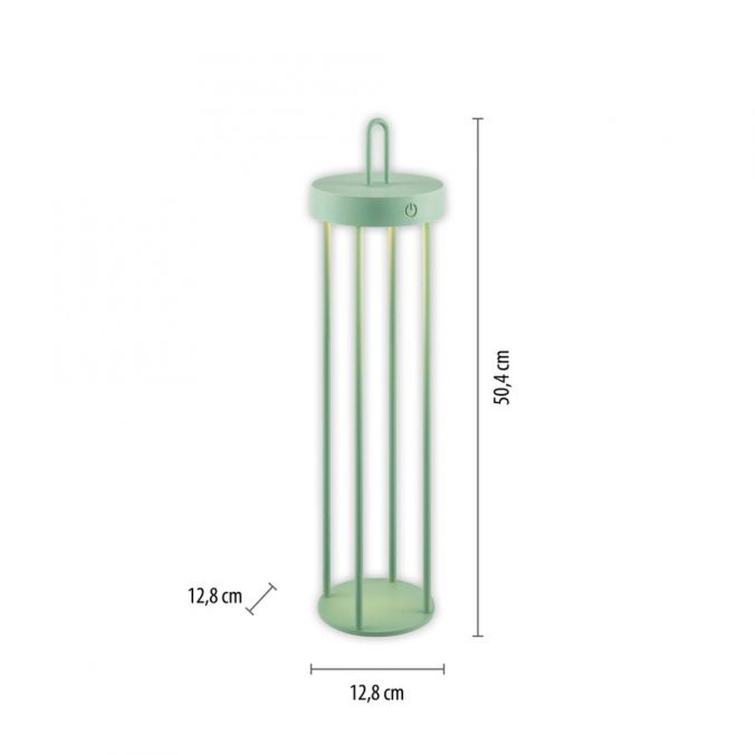 Lampe de table LED rechargeable métal dimmable IP44 2700 K vert