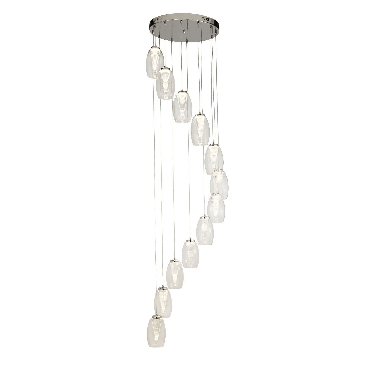 Suspension LED Ø 52 cm H : max. 2 m réglable 12 flammes