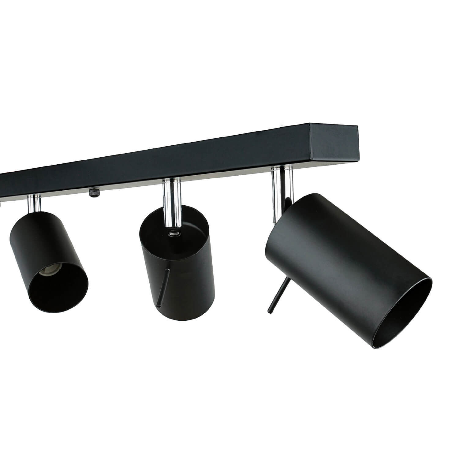 Deckenstrahler Schwarz Metall 6-flammig 118 cm schwenkbar Beleuchtung