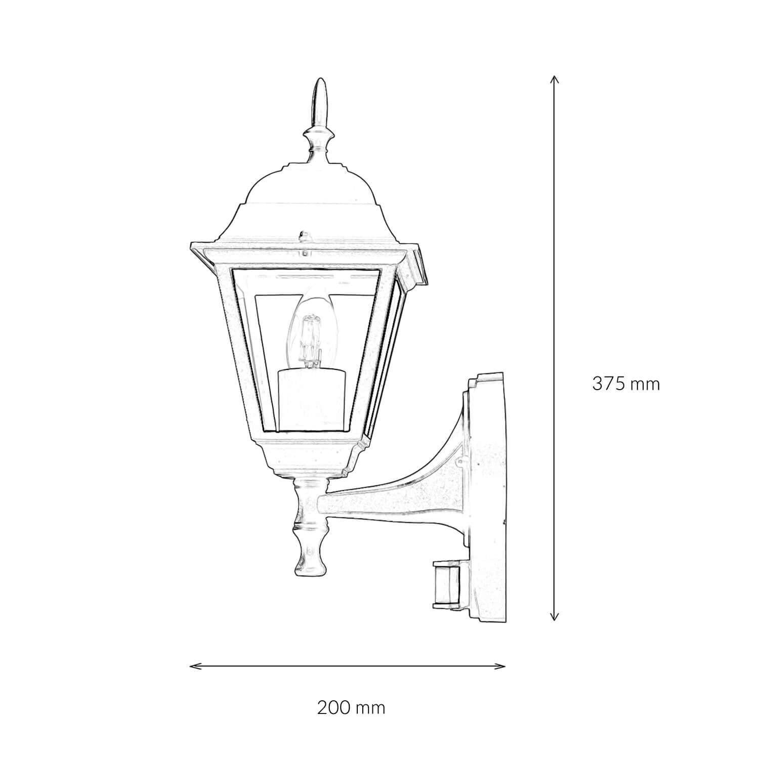 Lampe d'extérieur avec détecteur de mouvement IP44 noir TIROL