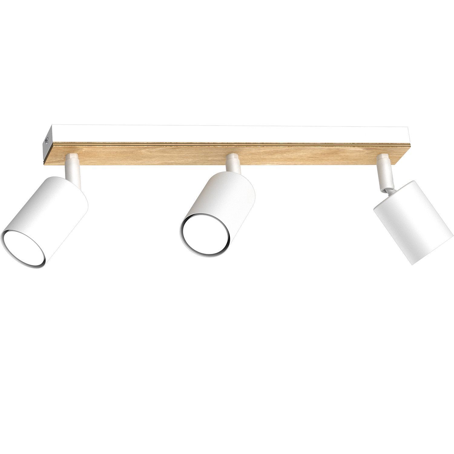 Deckenspot flexibel Holz Metall Weiß Natur 3-flmg GU10 Beleuchtung, Lampe, Drinnen, Zimmer, Duscharmatur