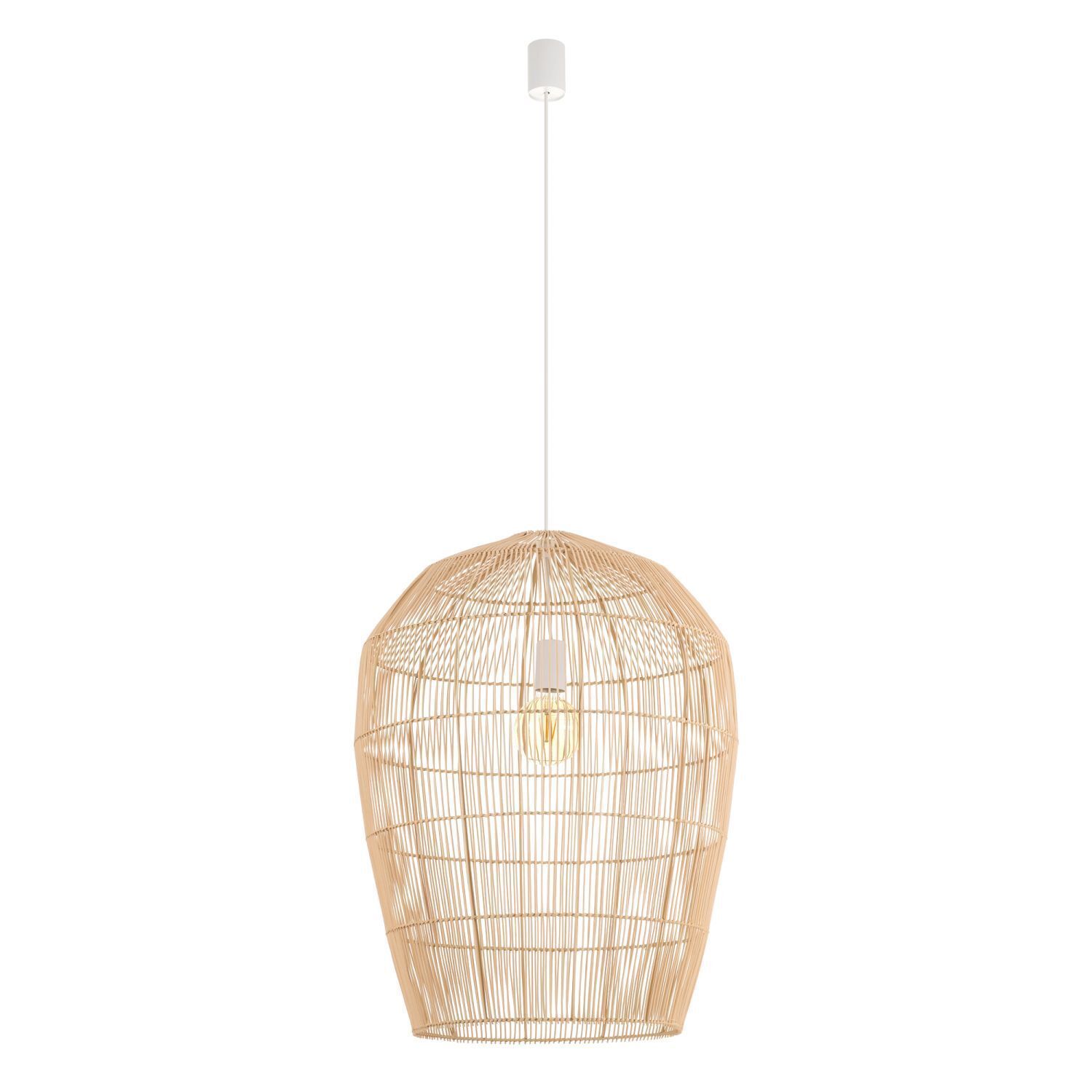 Suspension E27 bambou bois naturel Ø53,5 cm réglable