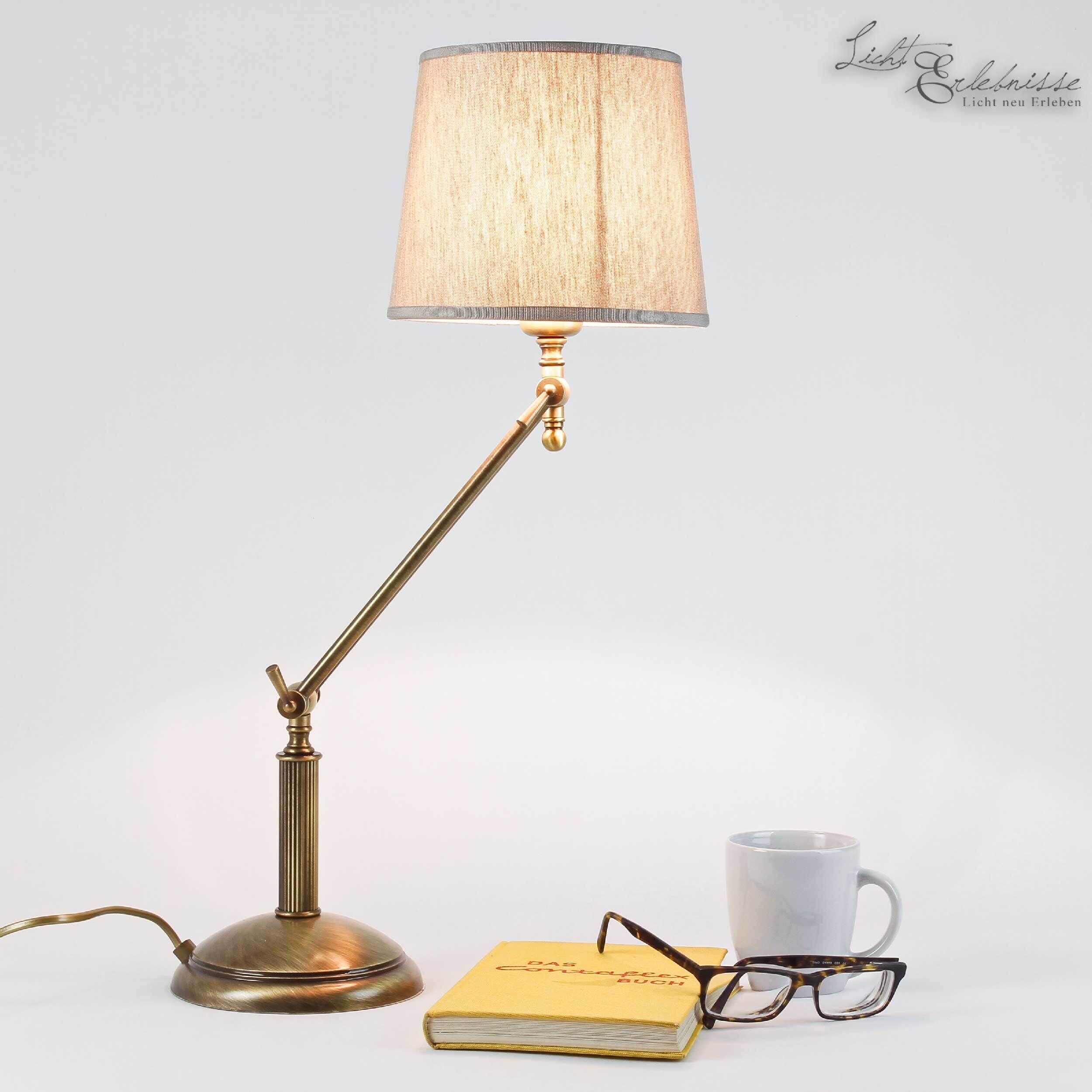 Lampe de table Bronze Clair Abat-jour en tissu Snodo