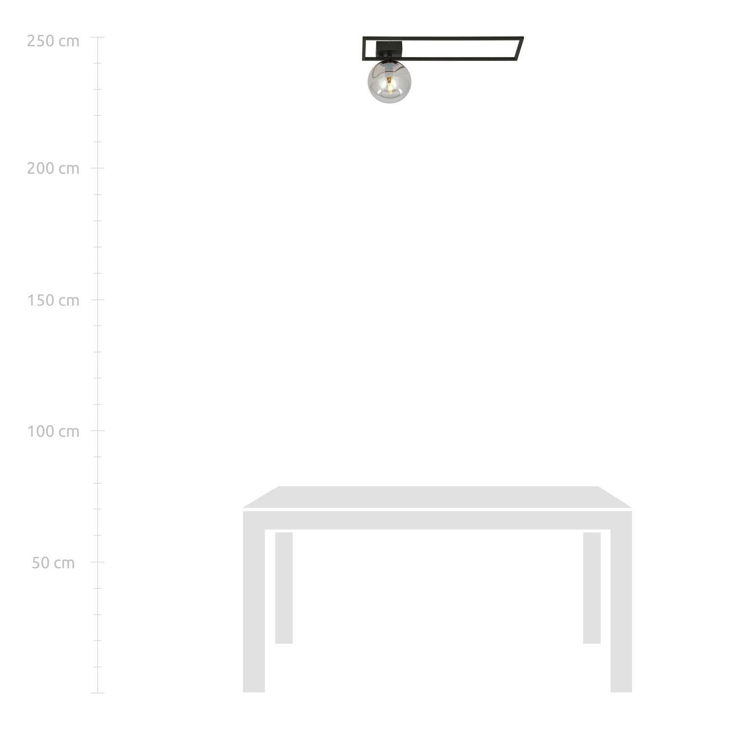 Plafonnier Noir Gris E14 50 cm Abat-jour sphérique Verre Métal Plafonnier Noir Gris E14 50 cm Abat-jour sphérique Verre Métal