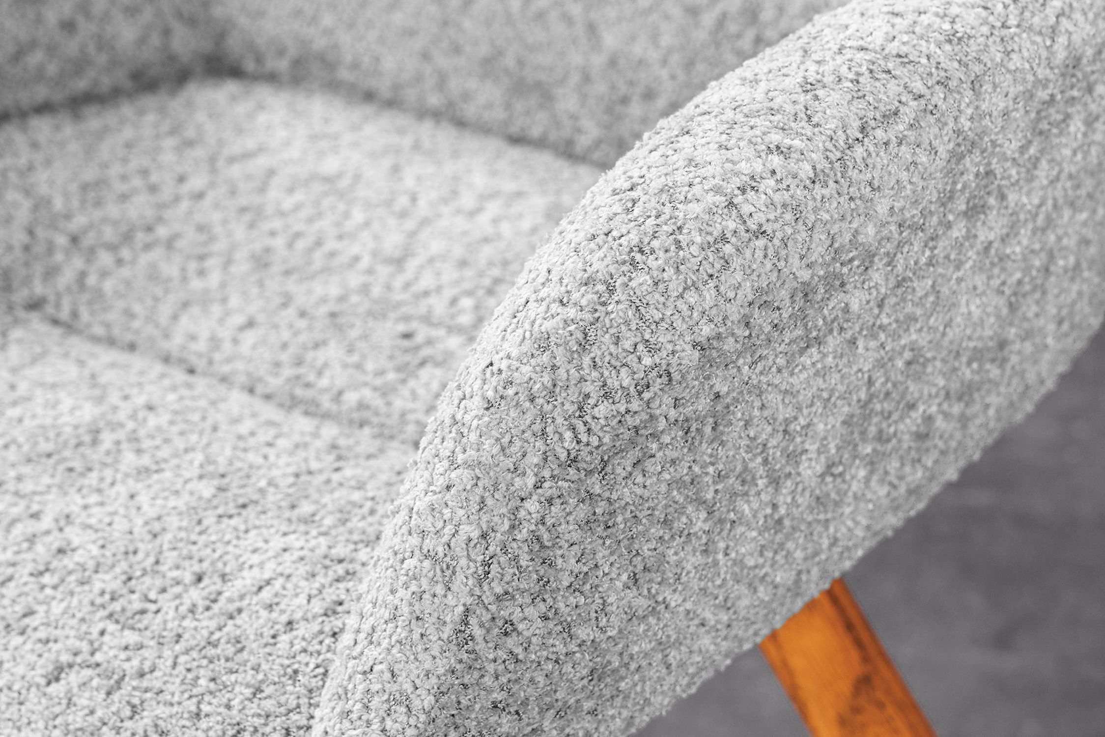 Chaise de salle à manger Gris Scandinave en bois bouclé Dekoration für Zuhause, Teppich, Mobiliar