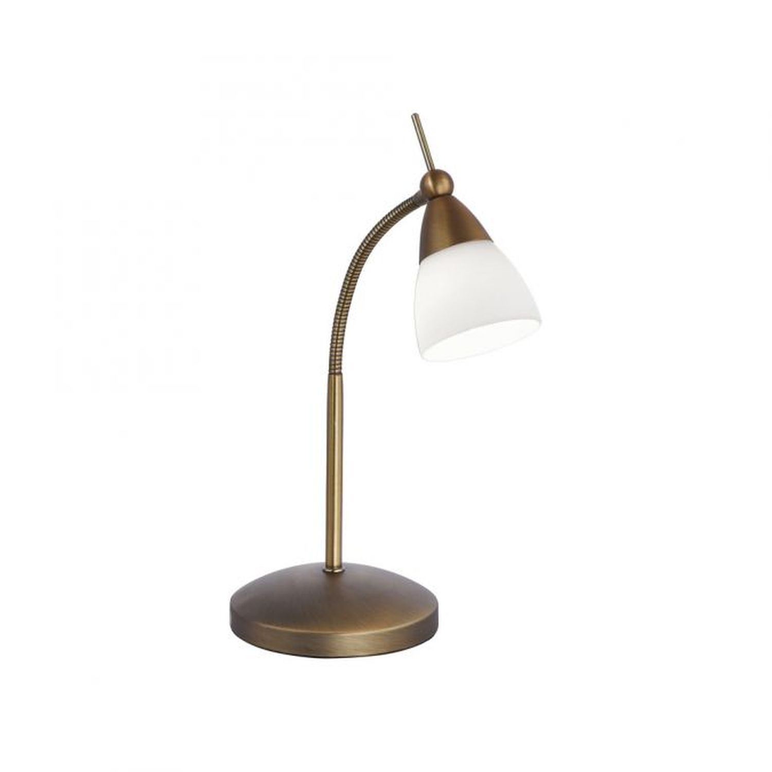 Lampe de table LED flexible en verre laiton antique à intensité variable