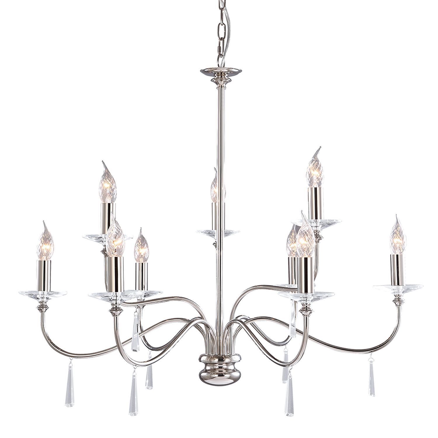 Lustre CANDELA 6 nickel 5xE14 raccourcissable Lampe