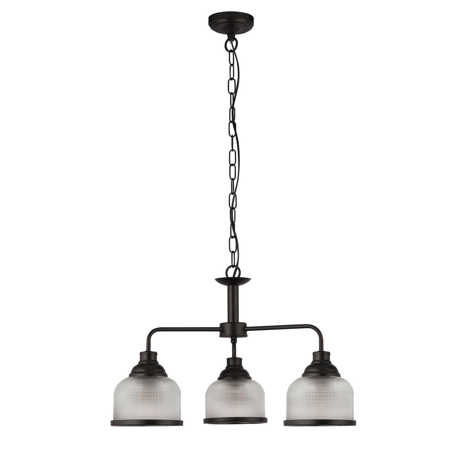 Suspension 3 flammes E27 noir clair Ø 56 cm Vintage