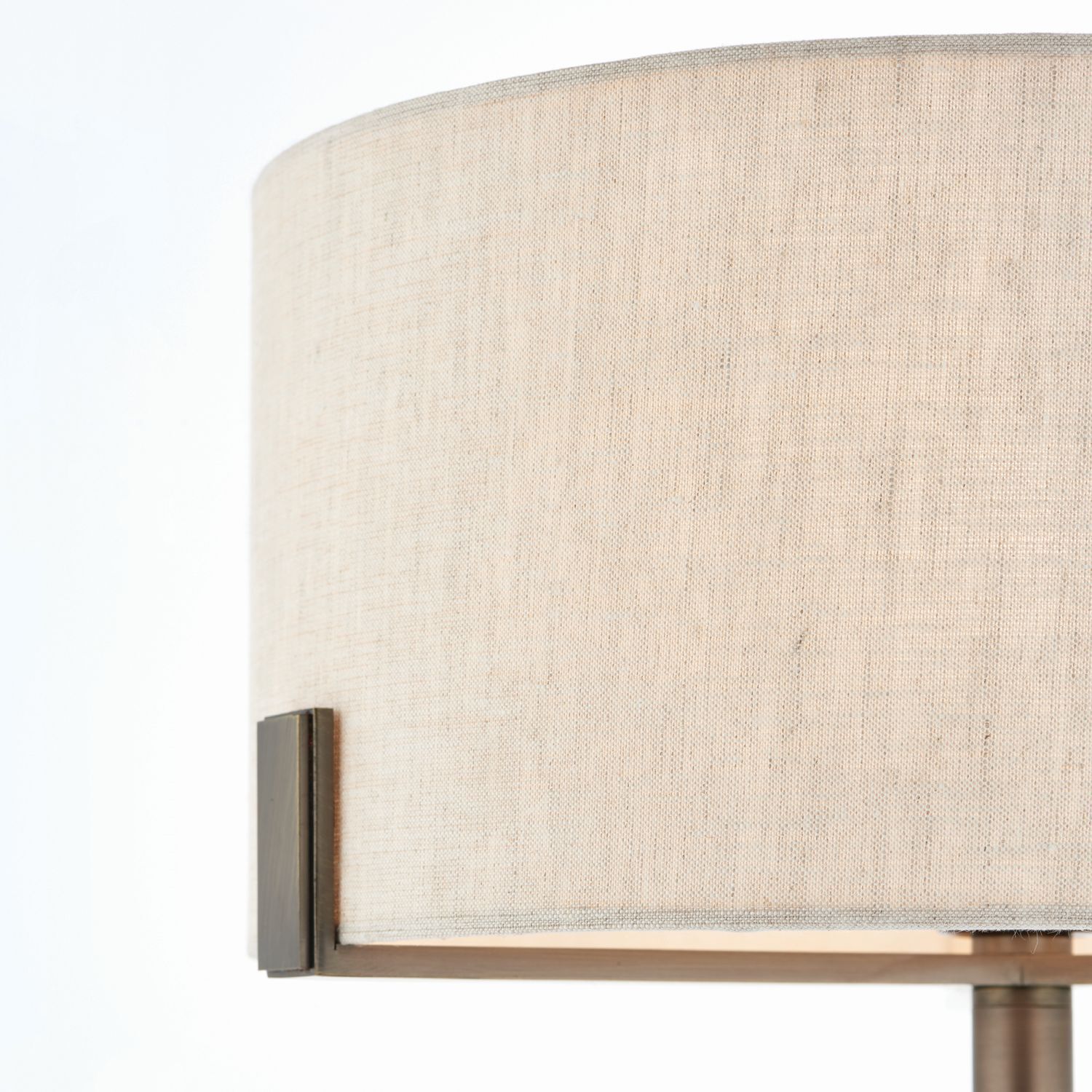 Lampe de table métal tissu 59 cm en bronze blanc Moderne