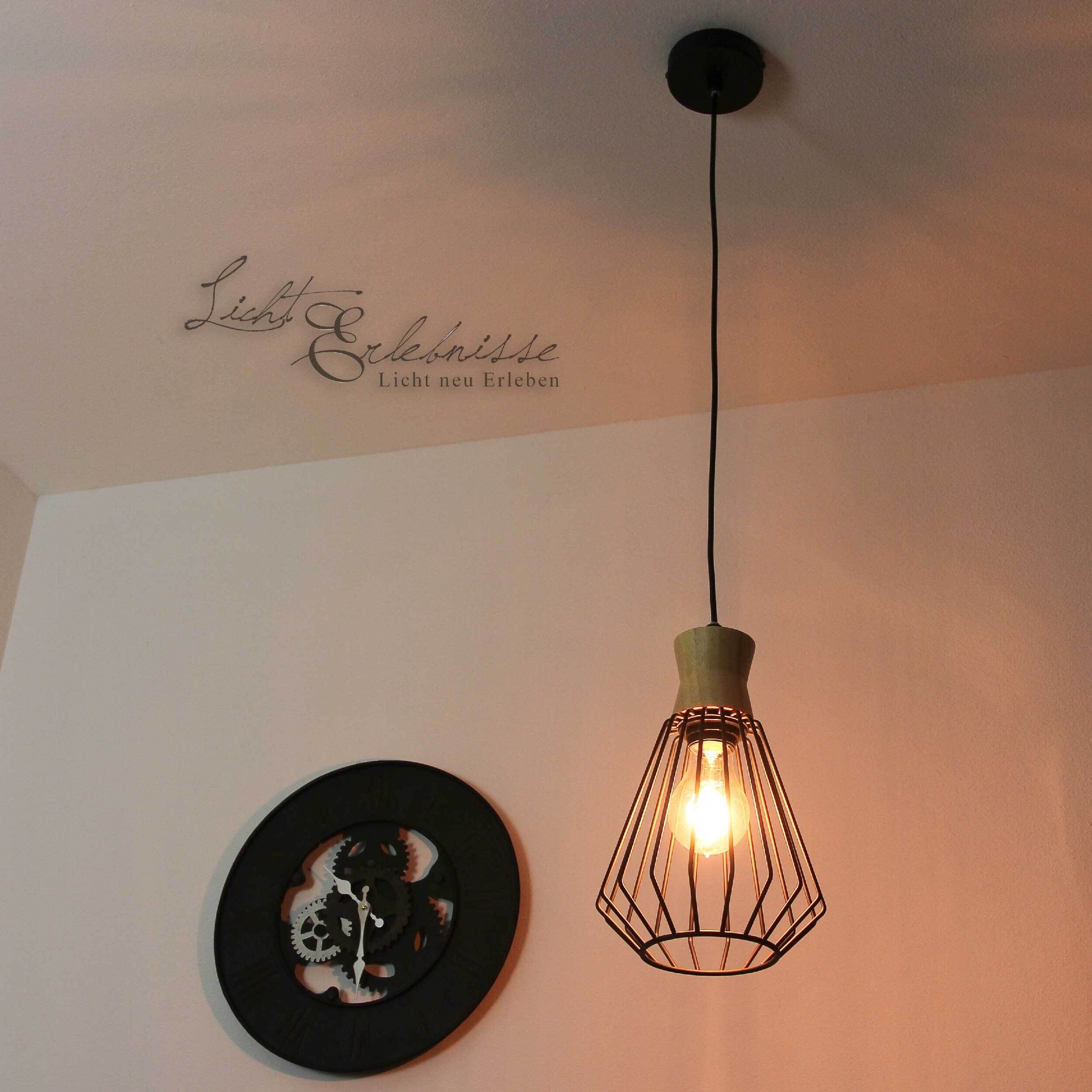 Suspension vintage E27 en bois pour la cuisine Lampe, Leuchte