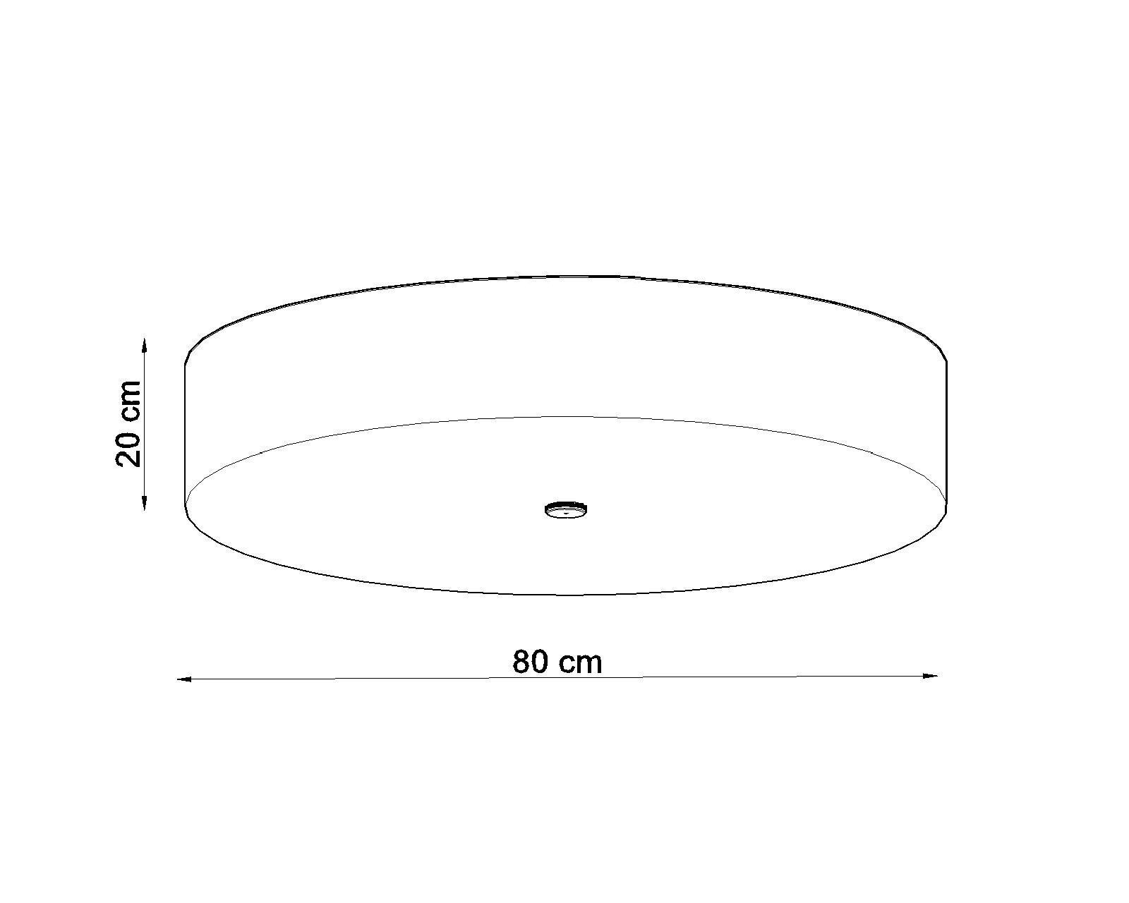 Plafonnier grand Ø 80 cm rond Blanc Tissu Verre 6x E27