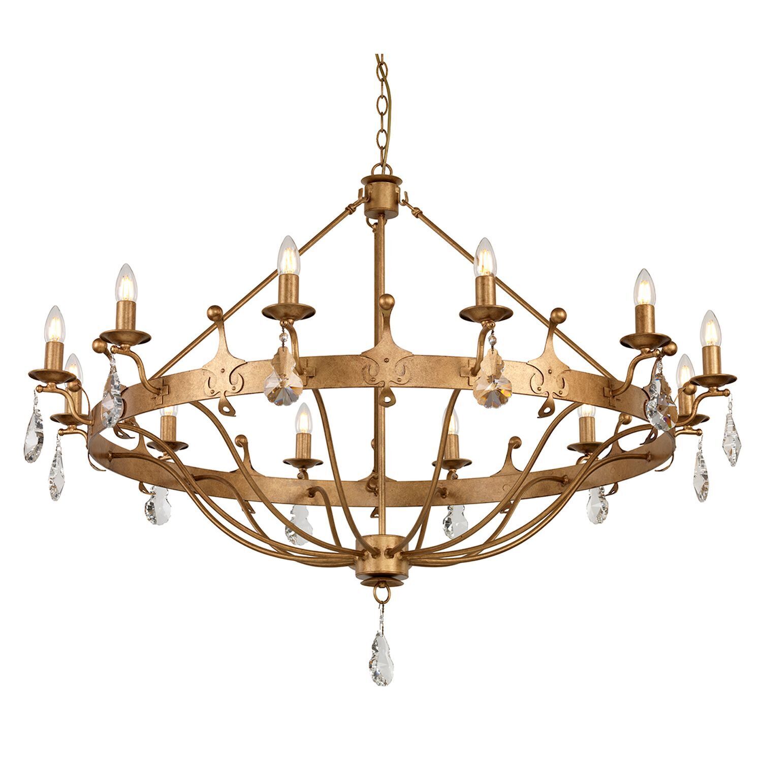 Lustre CAMELOT 10 or Ø116cm raccourcissable Lampe