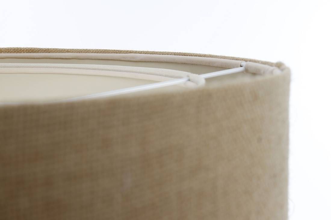 Suspension Tissu Naturel Crème E27 ronde D : 60 cm Boho