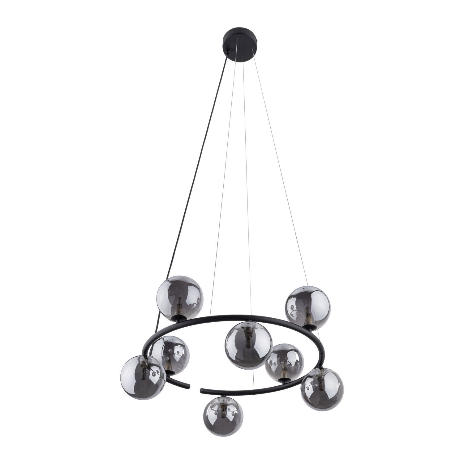 Hängeleuchte Metall Rauchglas G9 Ø 62 cm H: max. 140 cm Leuchter, Lampe