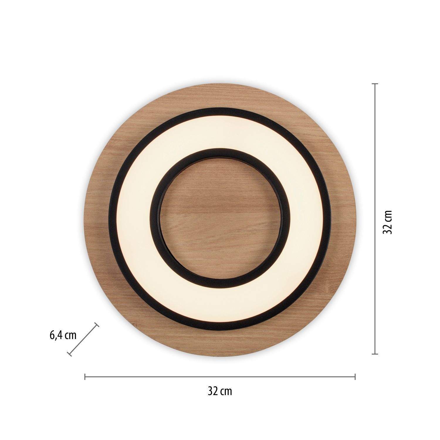 Lampe de plafonnier LED bois métal 3000 K confortable à faible éblouissement Bekleidung, Hut, Dekoration für Zuhause