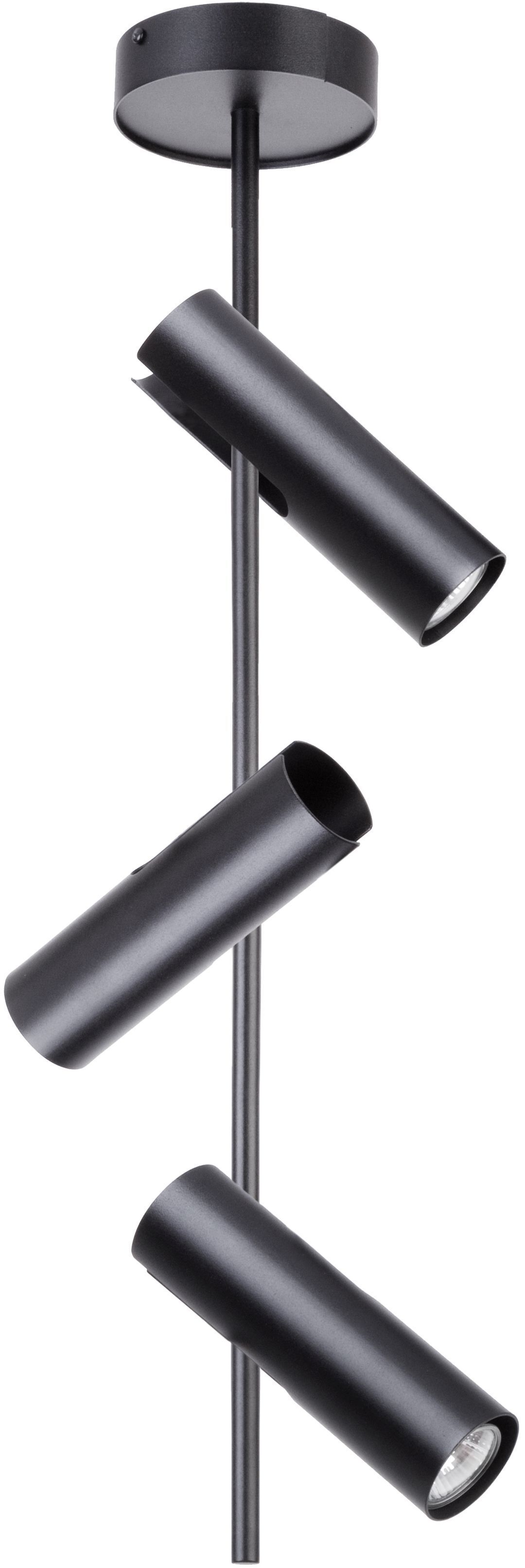 Spot de plafond noir 3 flammes métal GU10 orientable