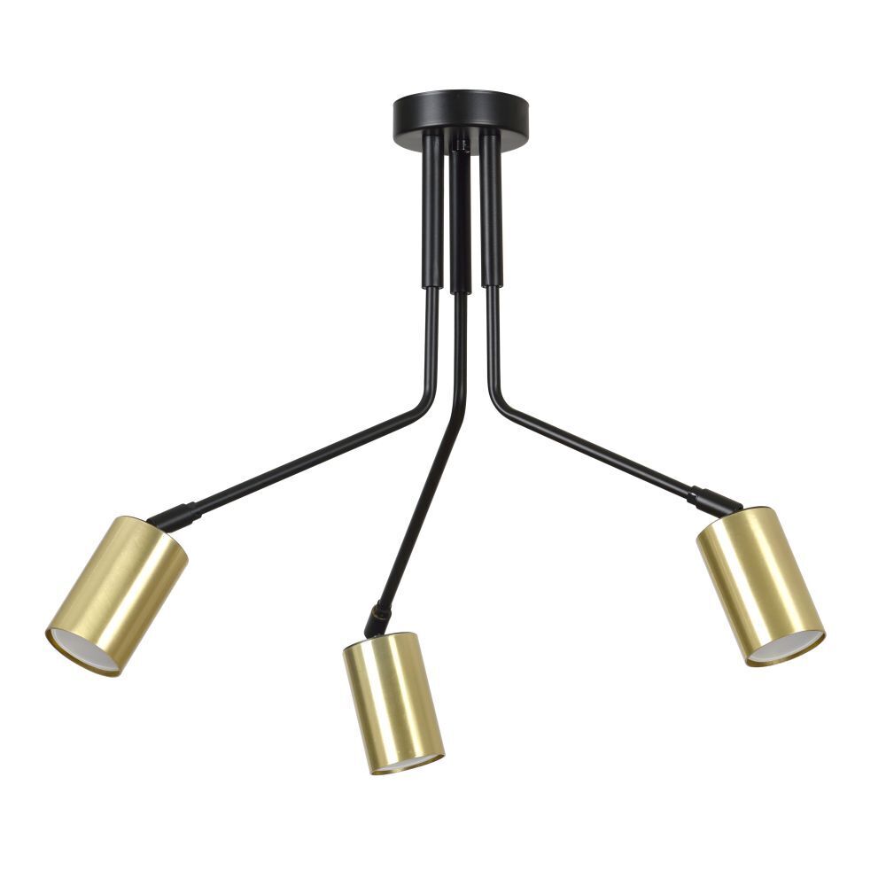 Spot de plafond 3 flammes GU10 noir or Moderne