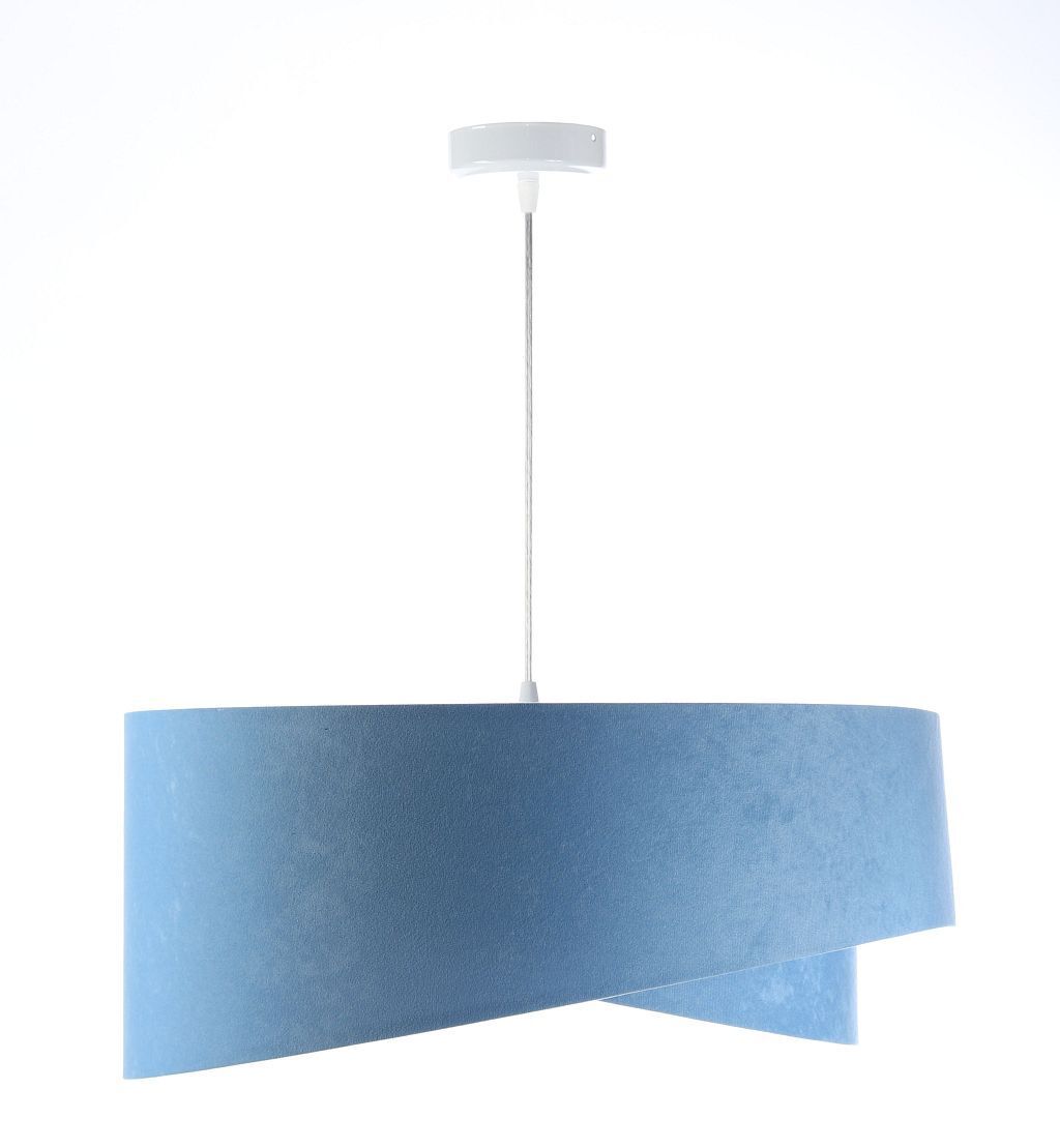 Suspension Bleu Argent E27 ronde Ø 50 cm Aspect velours