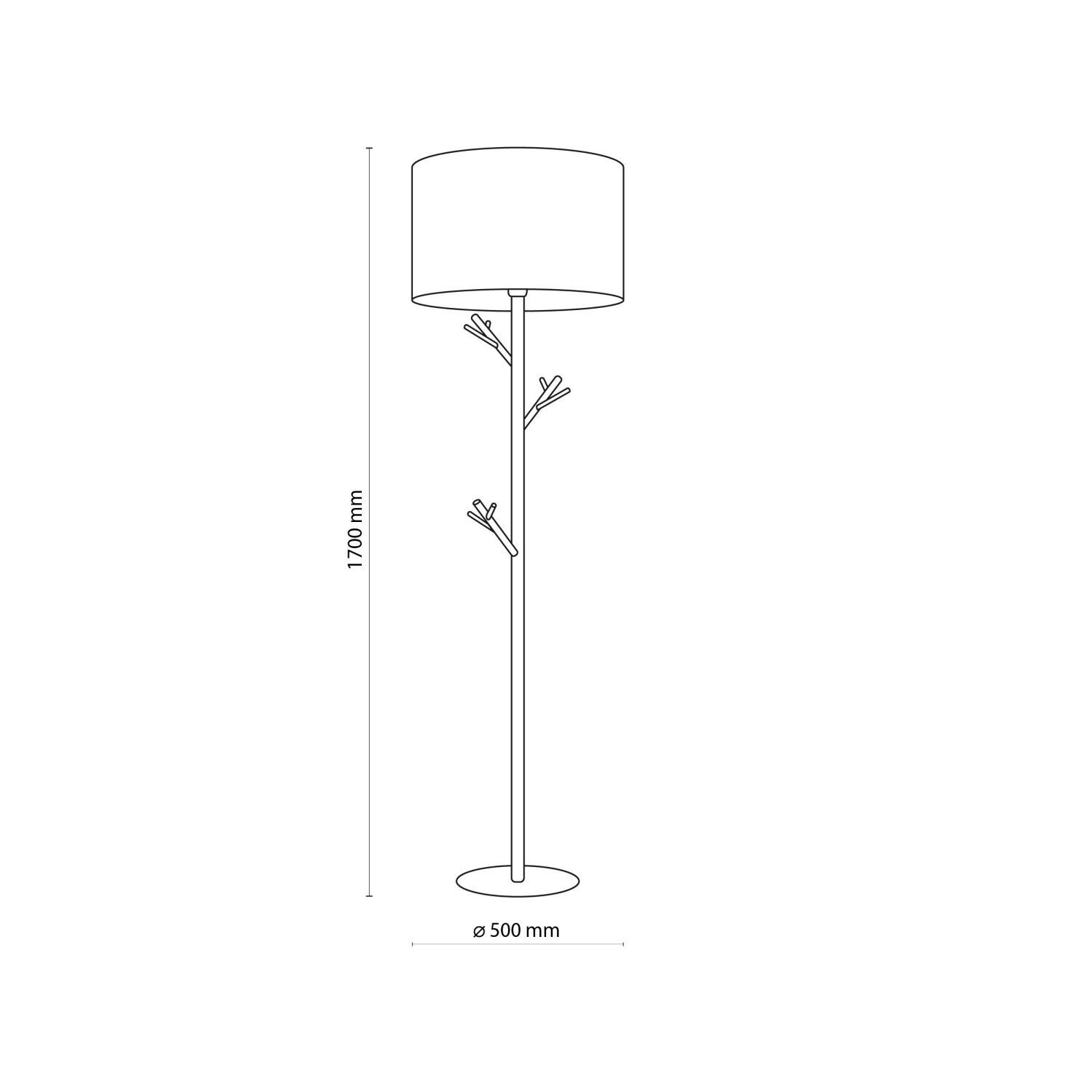 Lampadaire Salon 170 cm Scandinave Bois Lin E27