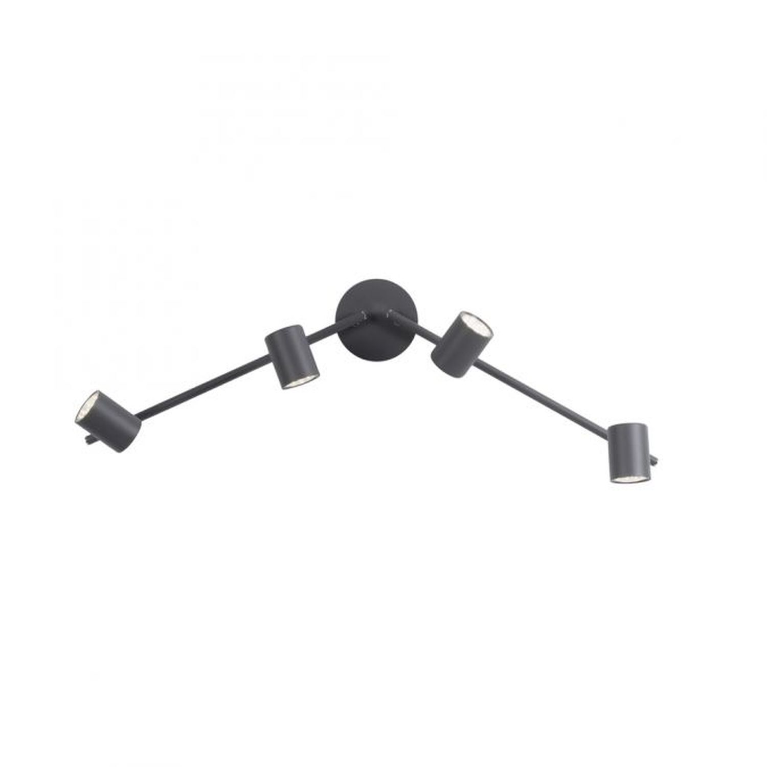 Spot de plafond réglable en métal noir GU10 4-flamme