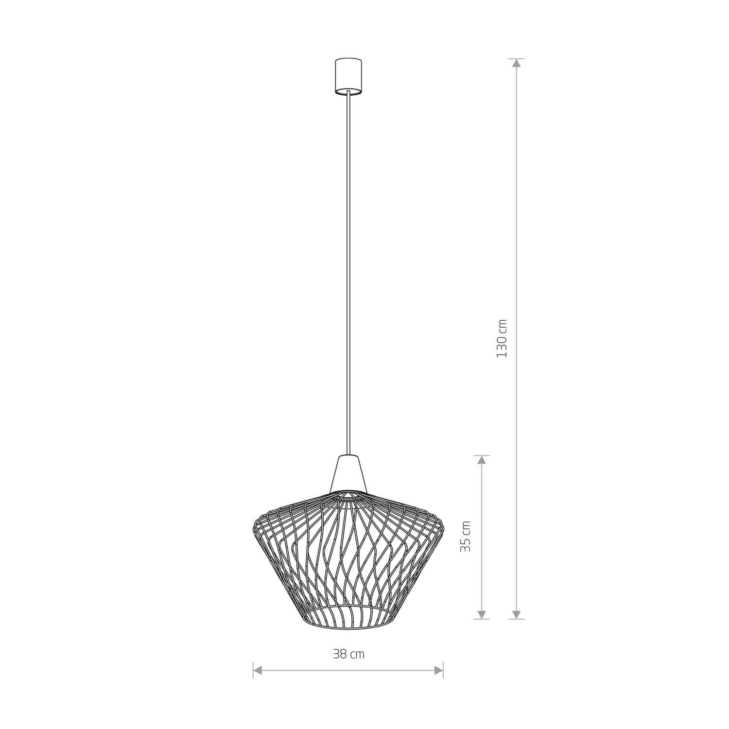 Hängelampe Schwarz TOMMY Wohnzimmer Esstisch Lampe Pendelleuchte, Kettenlampe, Gitternetz, Lampe, Höhe-130cm