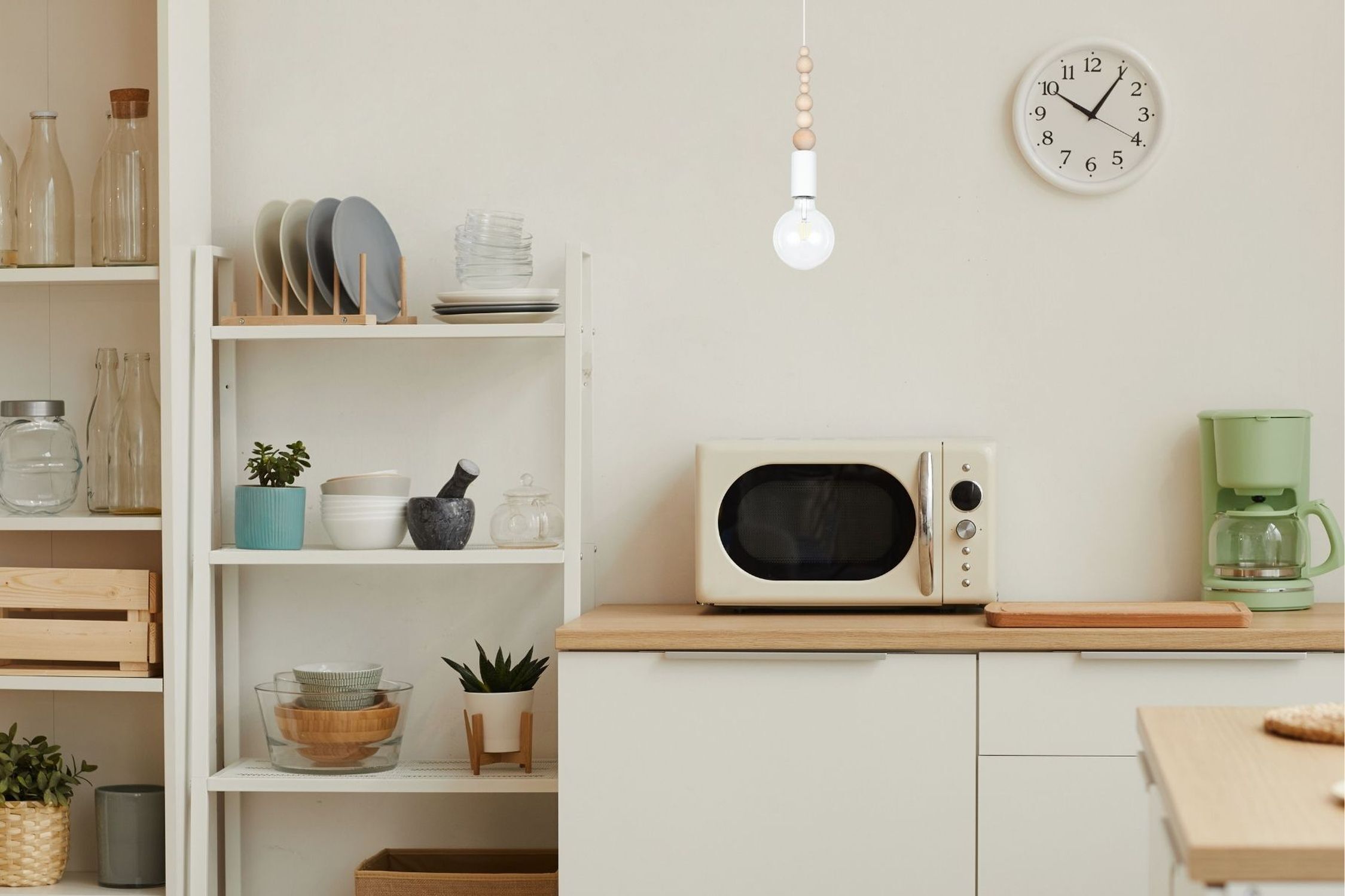 kitchen, mikowelle, mikrowelle, schwarz, grün