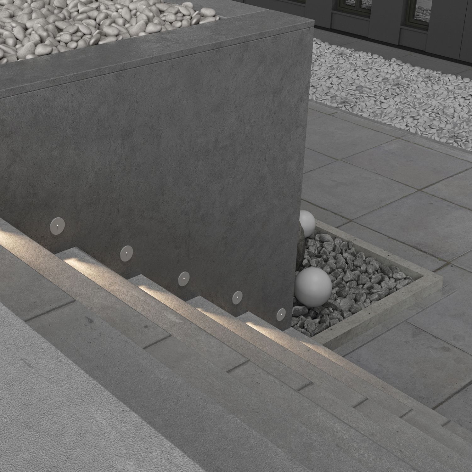 Applique murale LED encastrée Aluminium IP54 ronde Ø 7 cm Blanc Wohnen, Treppe, Sphäre, Straße, Ei