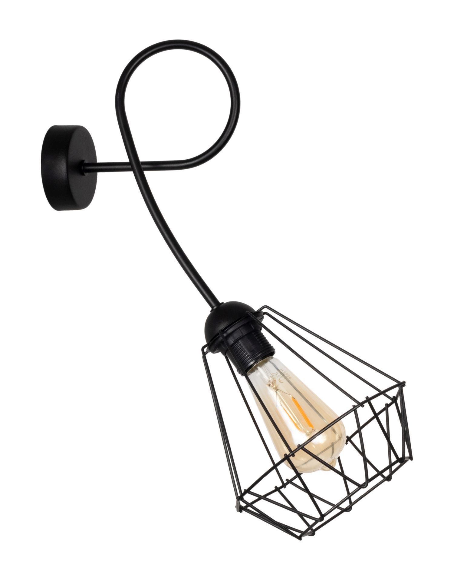 Applique noire métal H:50 cm E27 jusqu'à 60 W Rétro